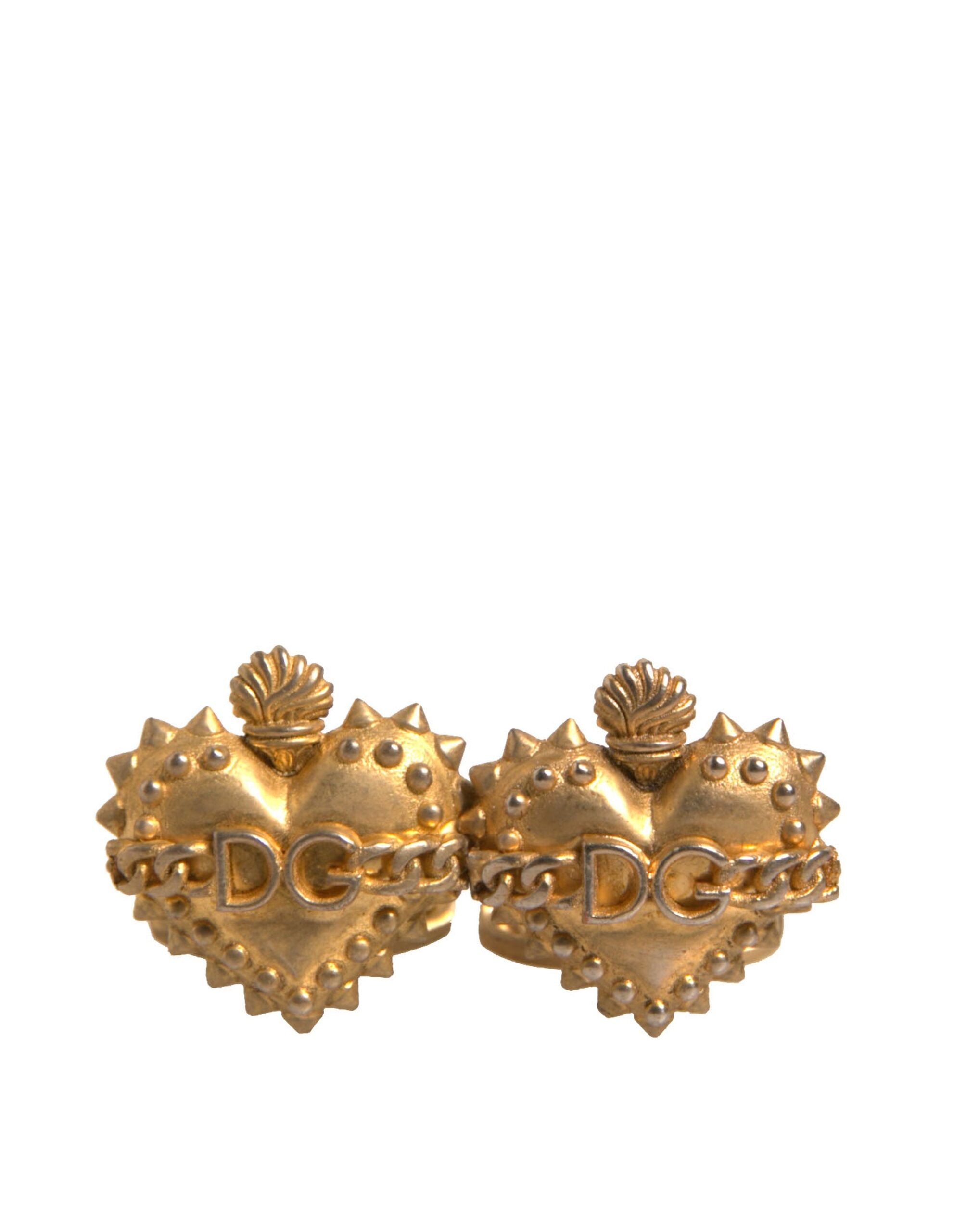 Dolce & Gabbana – Manschettenknopf „DG“ aus 925er Sterlingsilber mit Herzmotiv