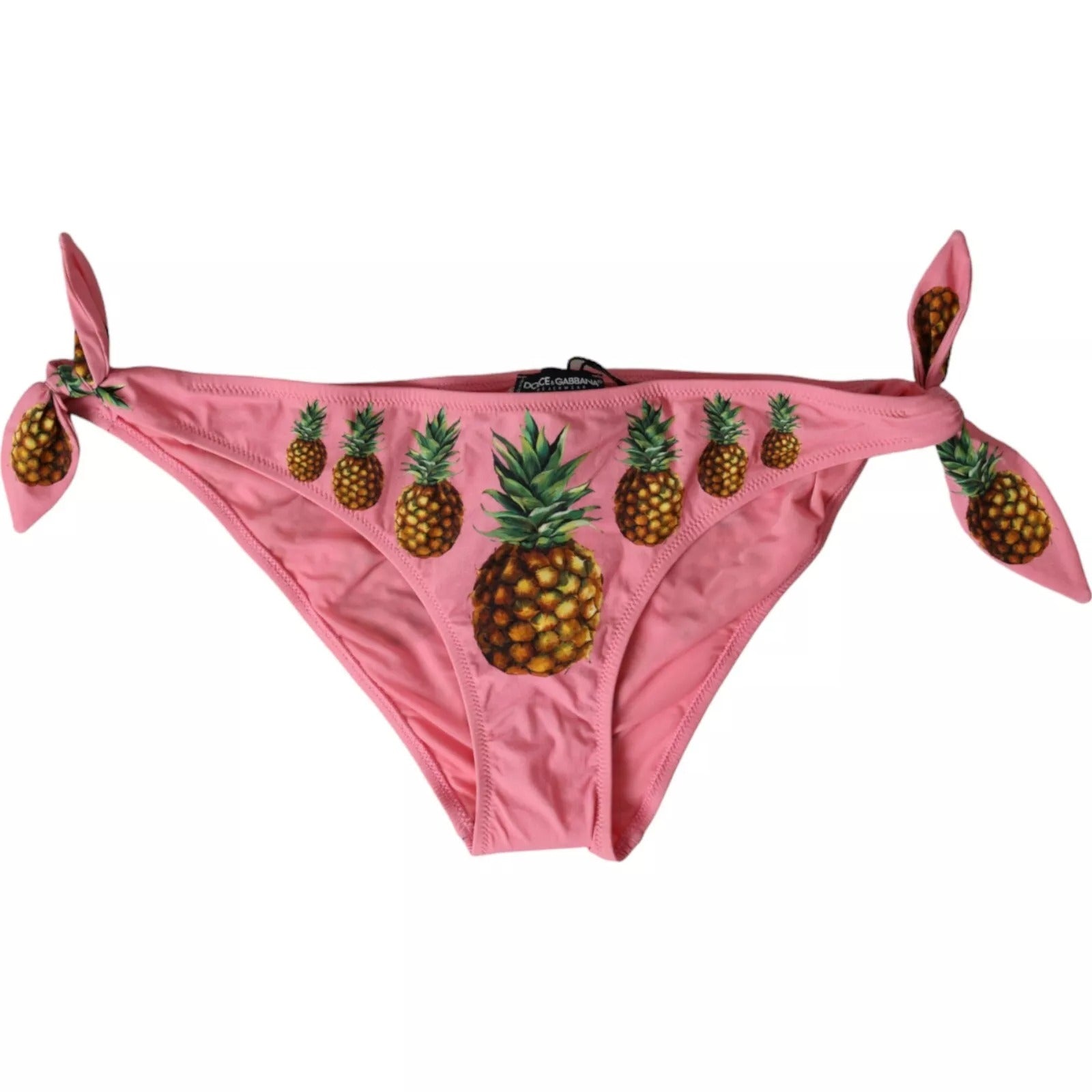 Dolce & Gabbana Pink Ananas Badeanzug Bikini Bottom Bademode