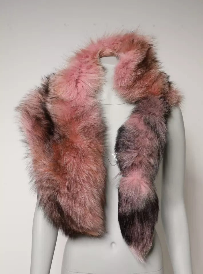 Dolce & Gabbana Pink Frost Fuchspelz Halswärmer Winterschal