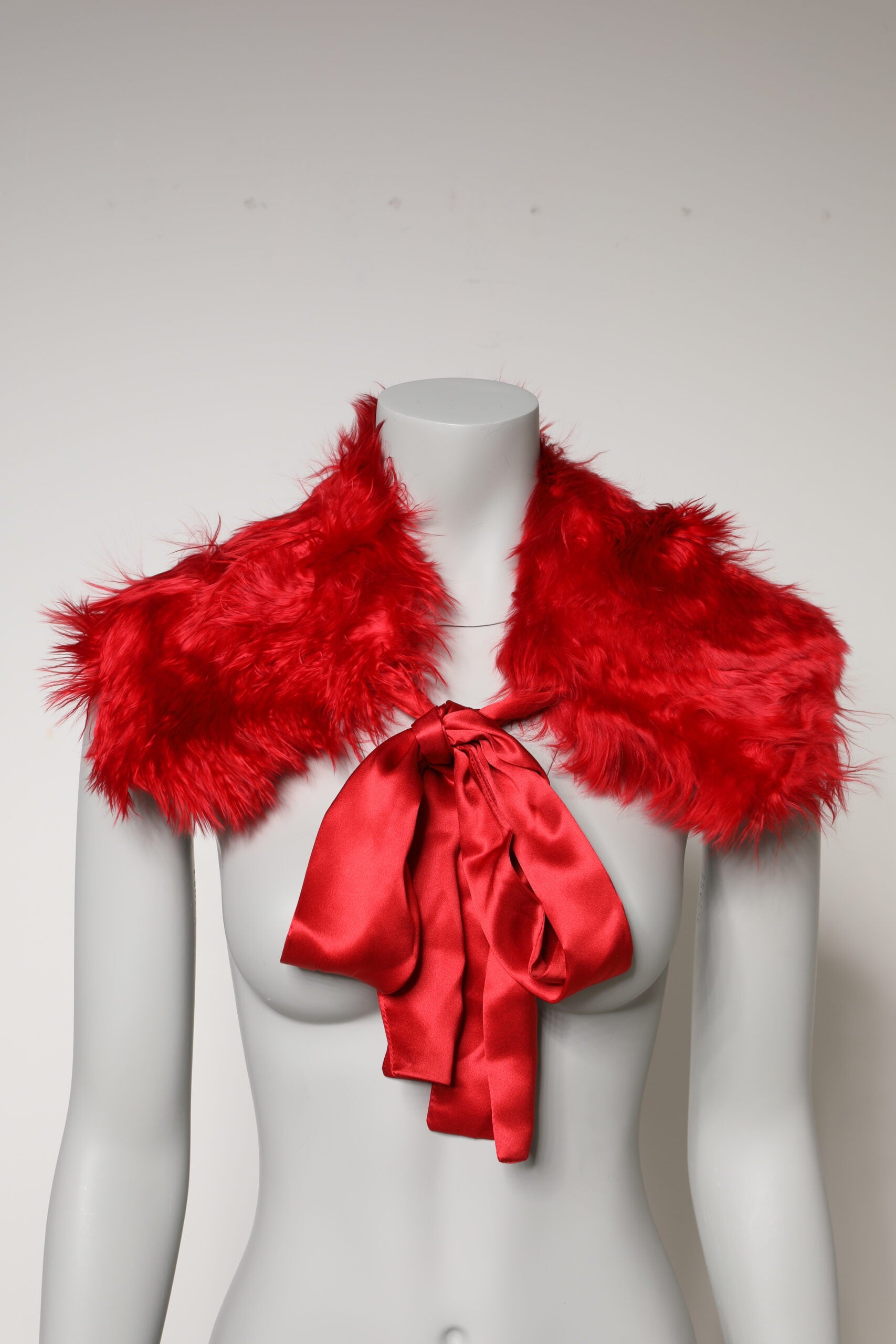 Dolce & Gabbana Roter Alpaka-Pelz-Halswärmer für Damen, Winterschal