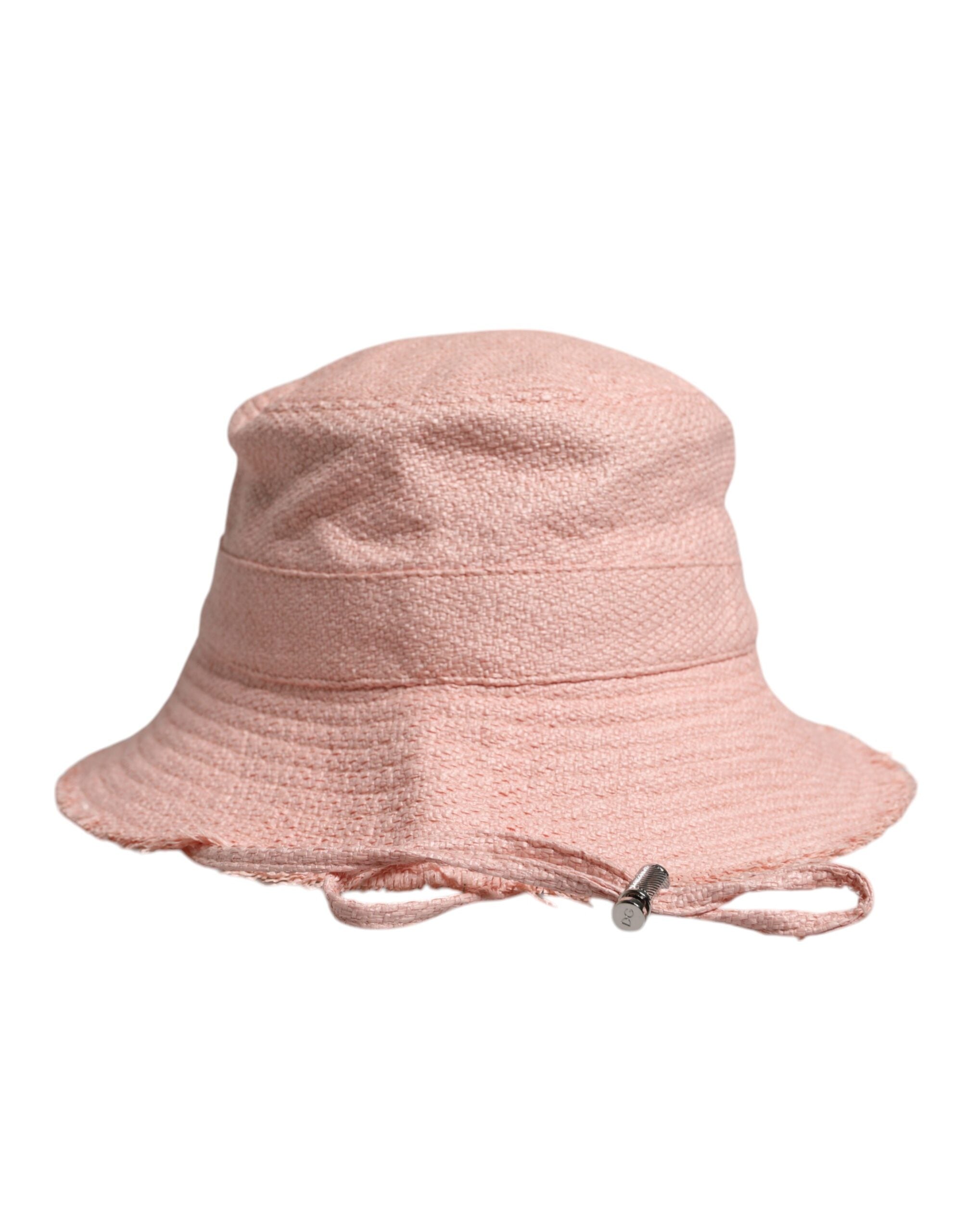 Dolce & Gabbana – Fischerhut aus rosa Baumwolle mit breiter Krempe