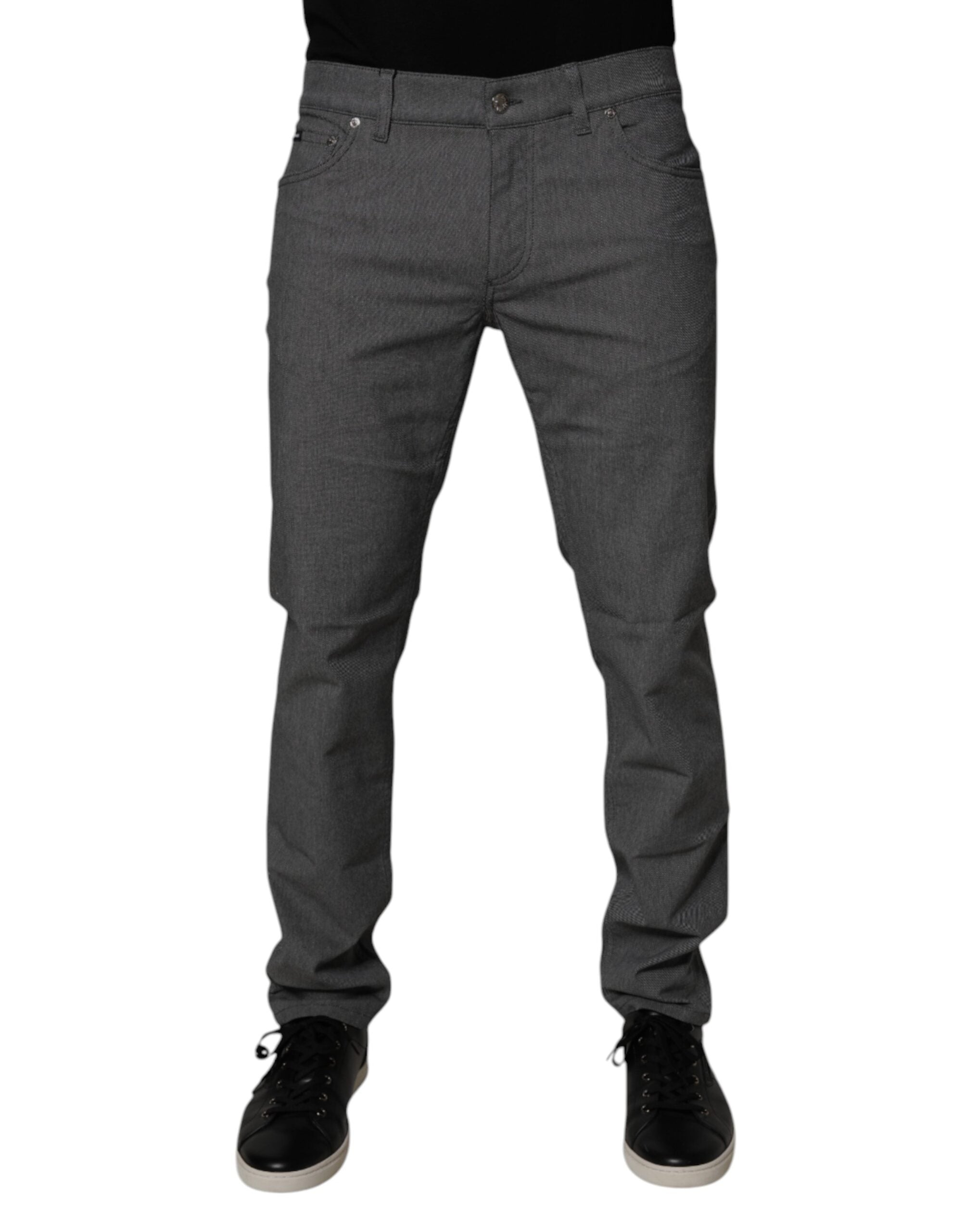 Dolce & Gabbana – Graue Skinny-Jeans aus Baumwollstretch