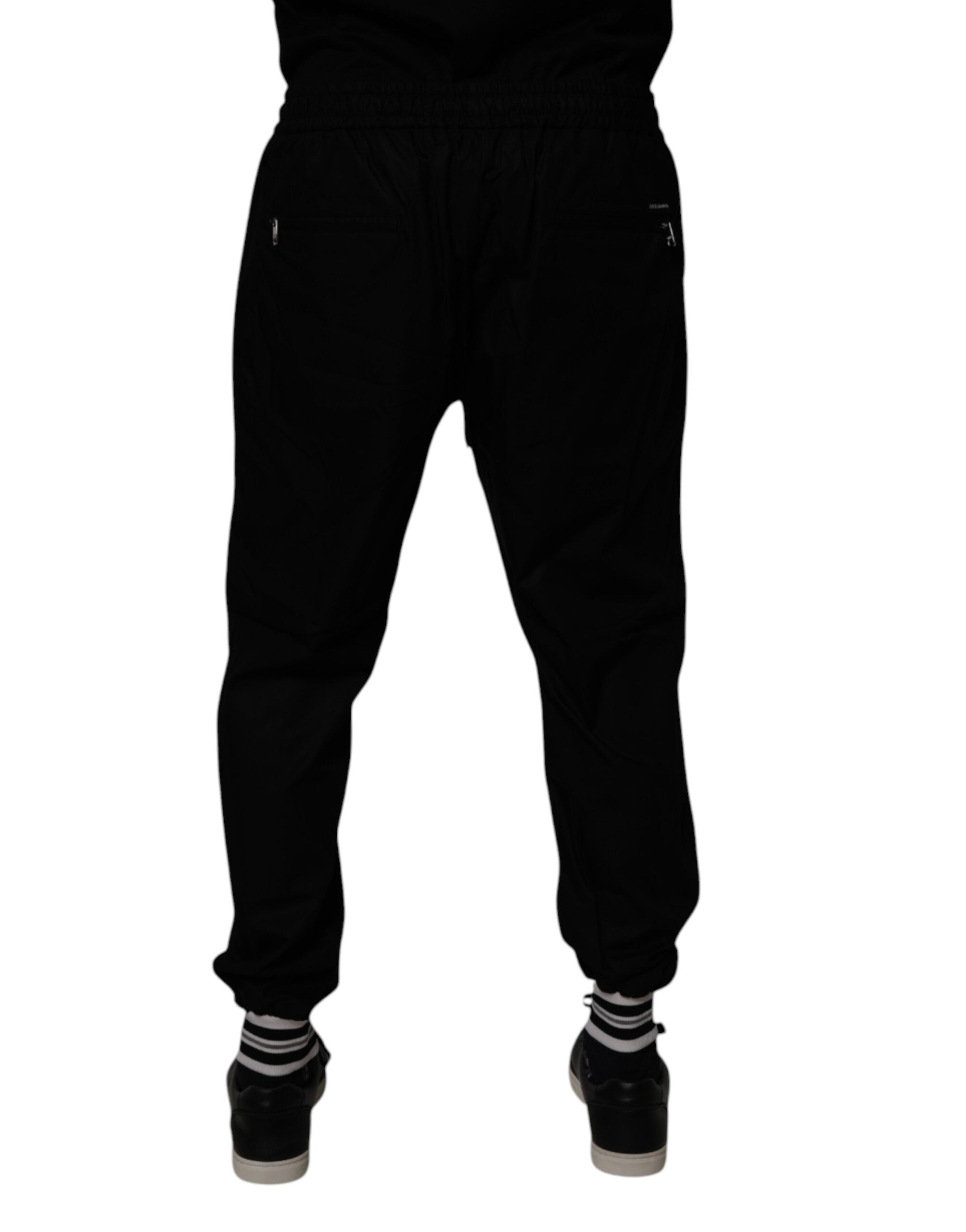 Dolce & Gabbana Black Cotton Men Jogger Sweatpants Pants