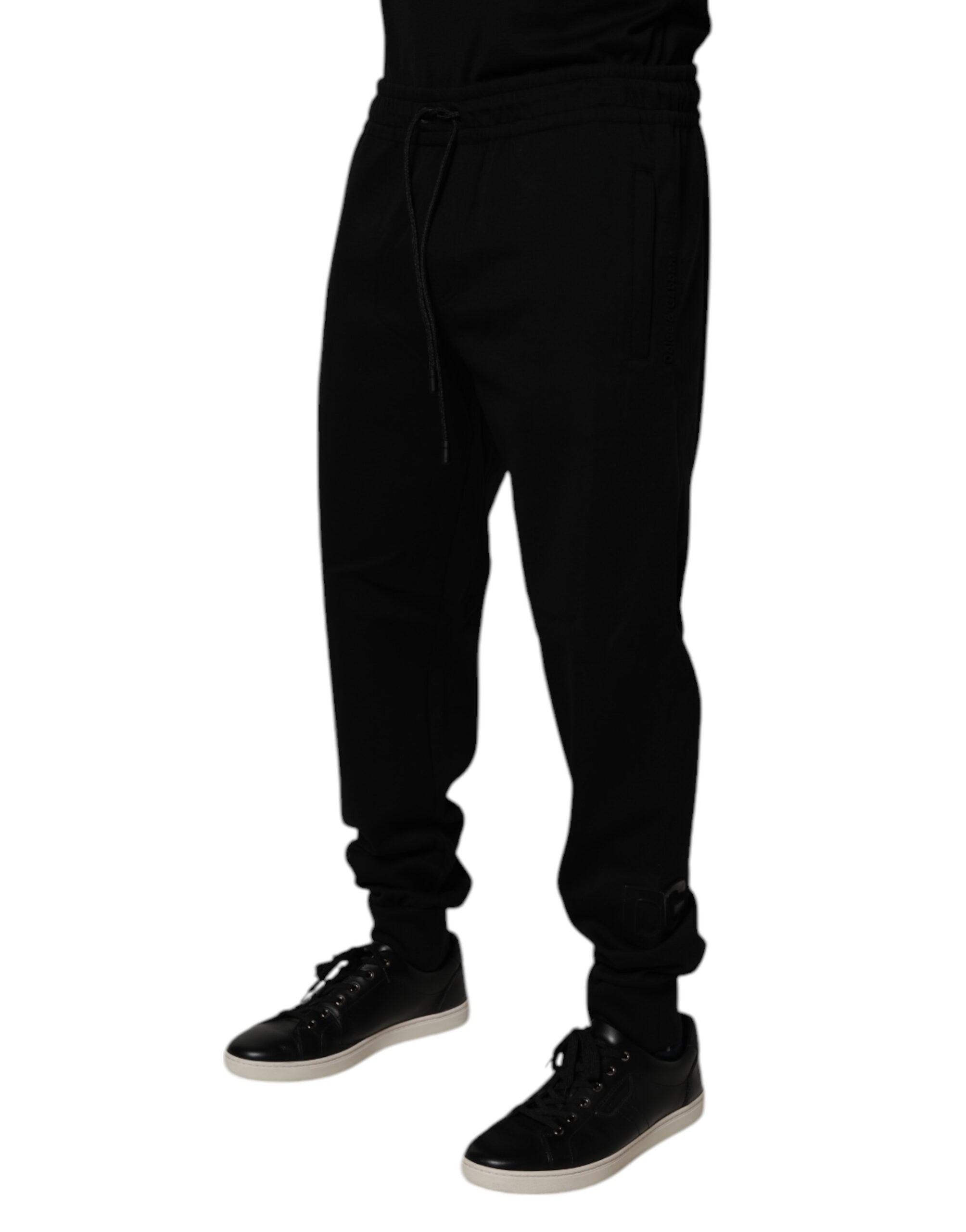 Dolce & Gabbana Black Cotton Blend Jogger Sweatpants Pants