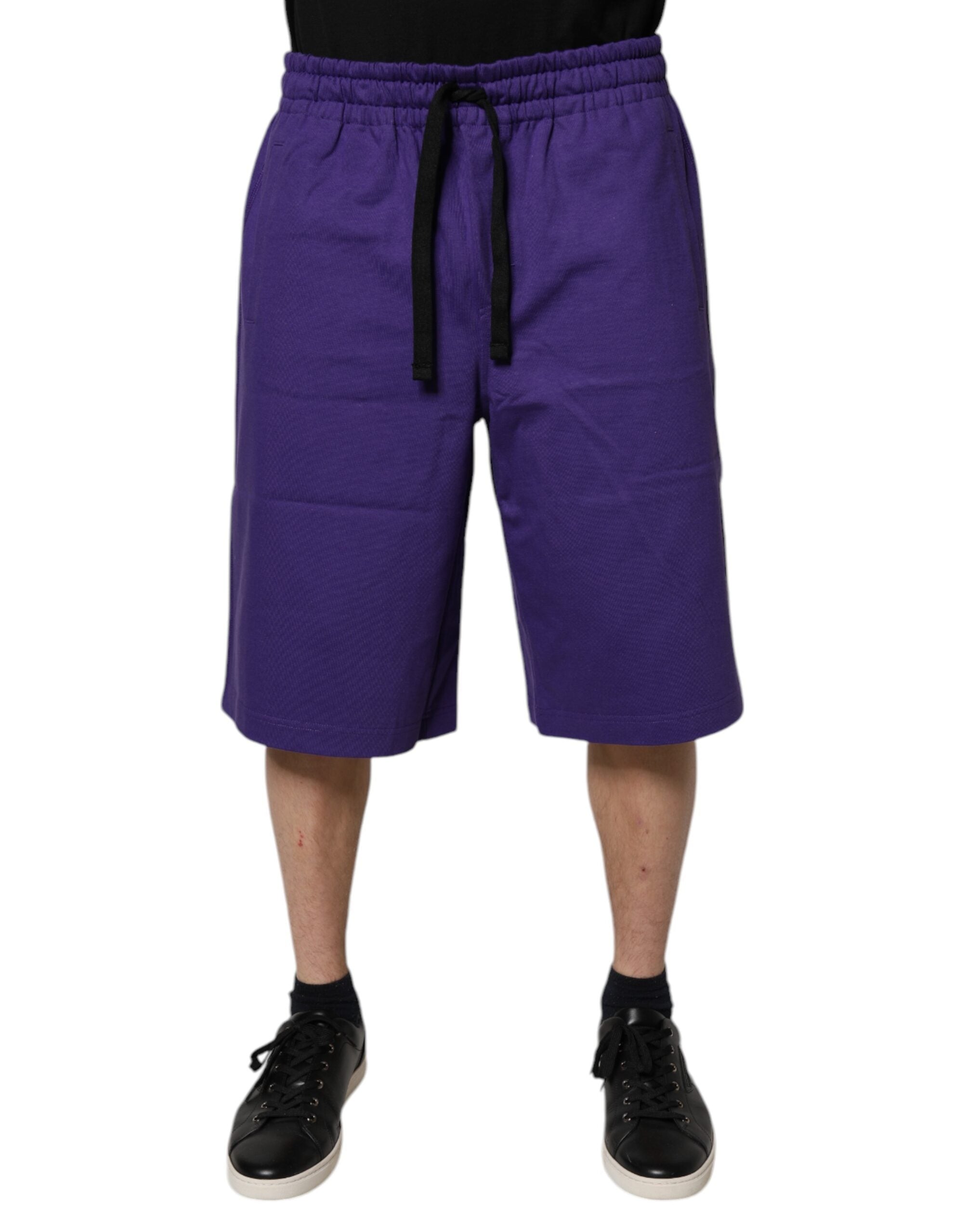 Dolce & Gabbana Lila Baumwolle Herren Bermuda Sweatshorts Shorts