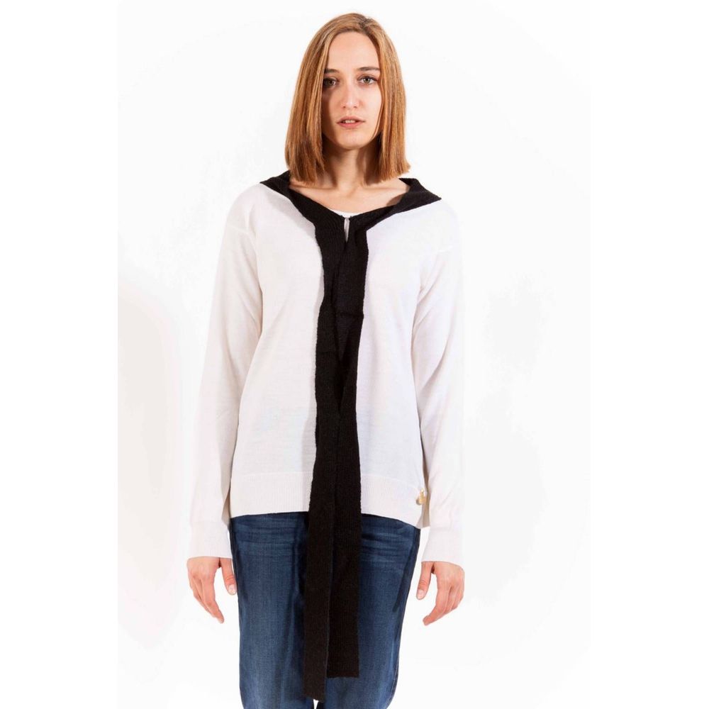 Love Moschino Weißer Wollpullover für Damen