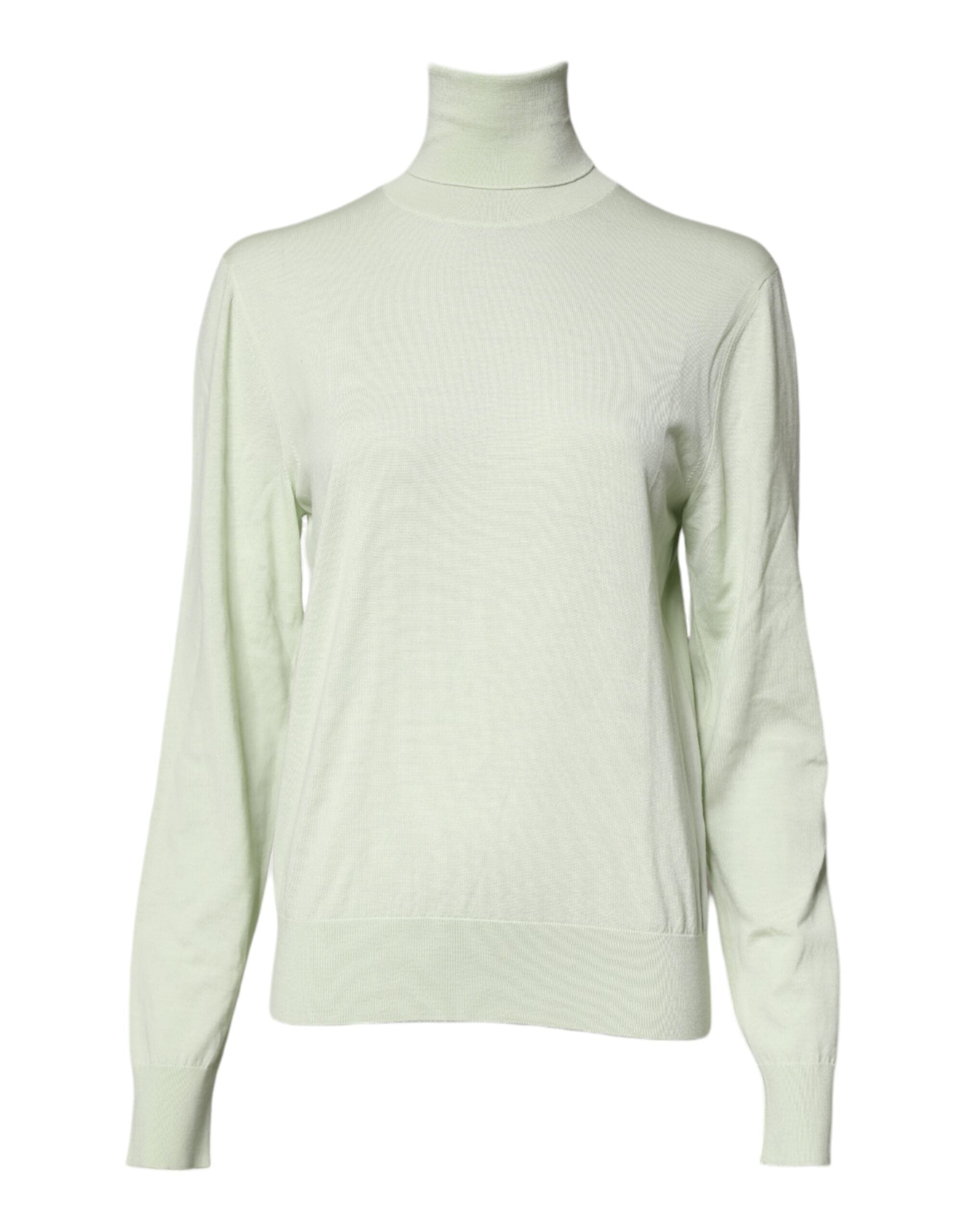 Dolce & Gabbana Hellgrüner Rollkragenpullover aus Wolle