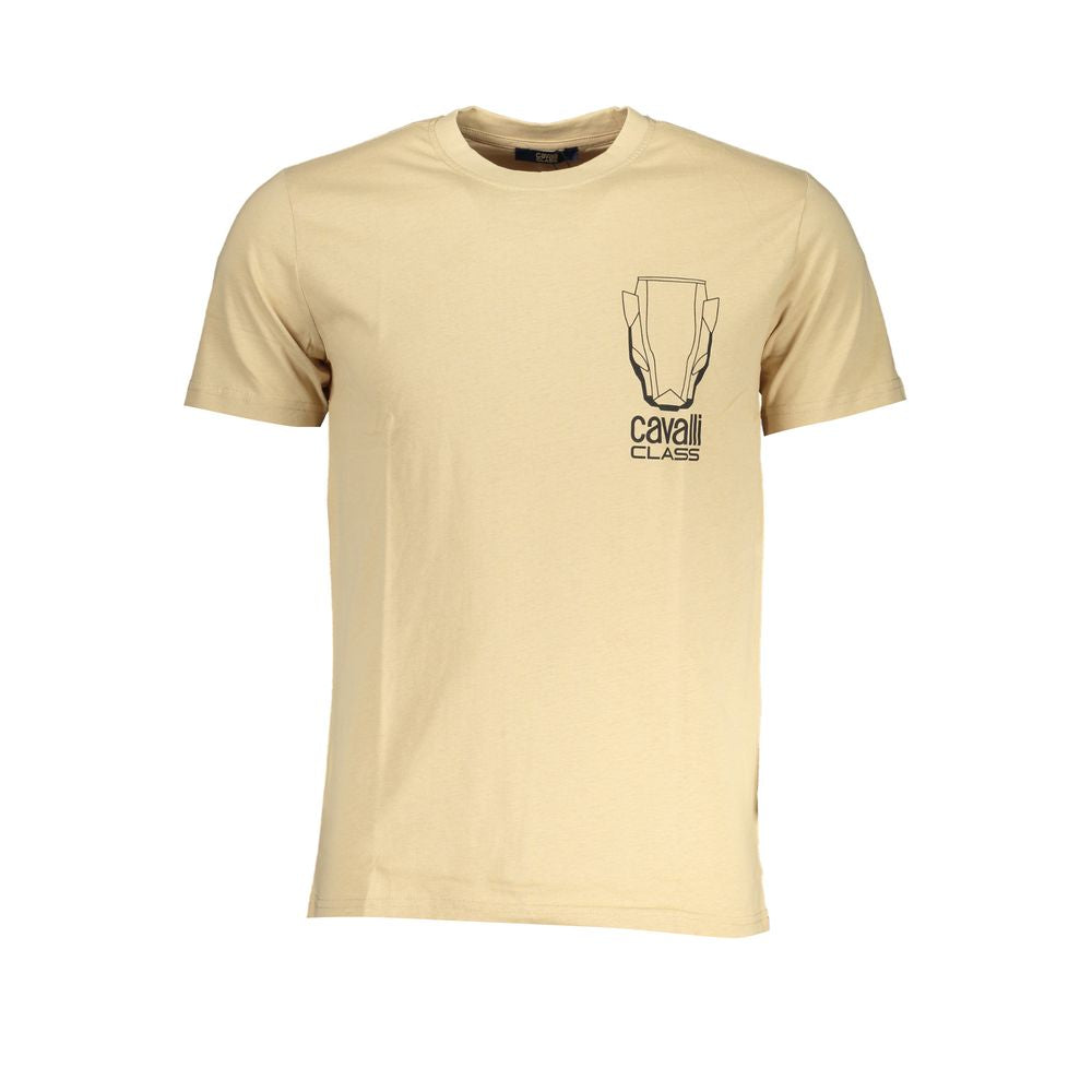 Beiges Baumwoll-T-Shirt der Cavalli Class