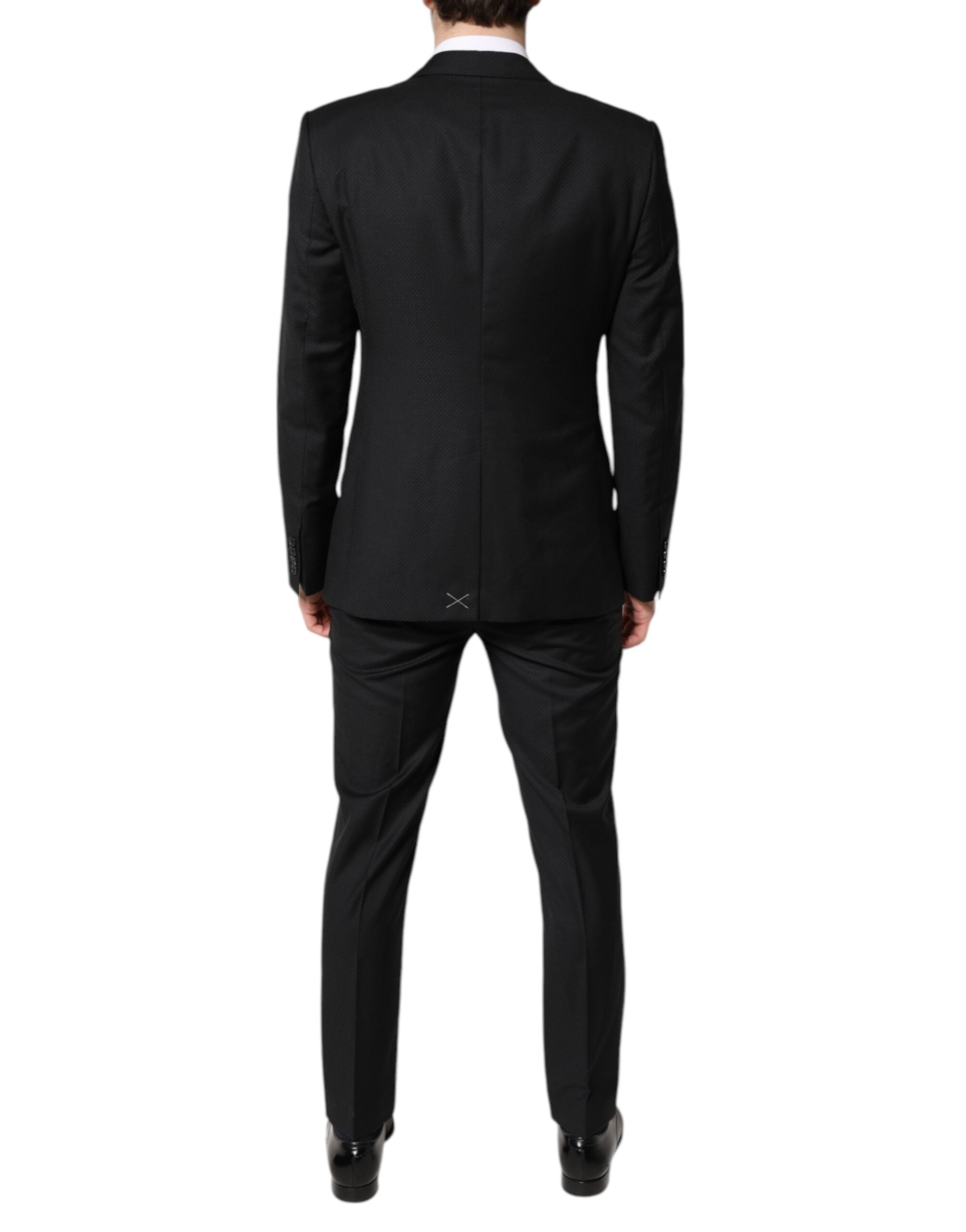 Dolce & Gabbana Black Wool Single Breasted 2 Piece Suit