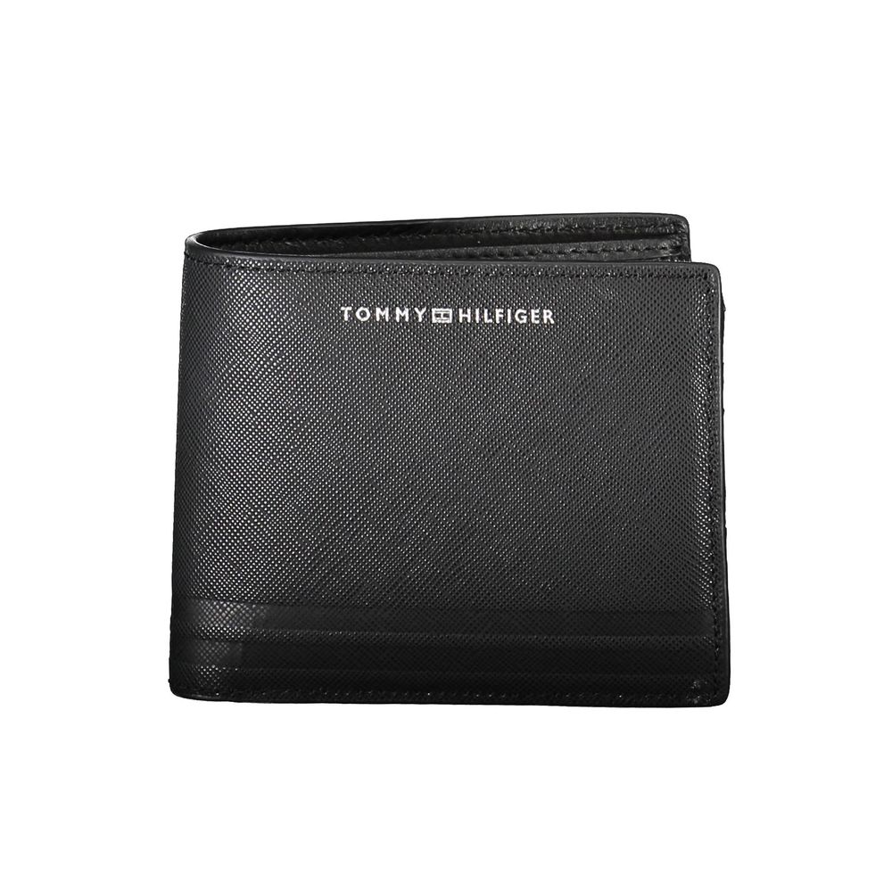 Tommy Hilfiger – Schwarze Lederbrieftasche für Herren