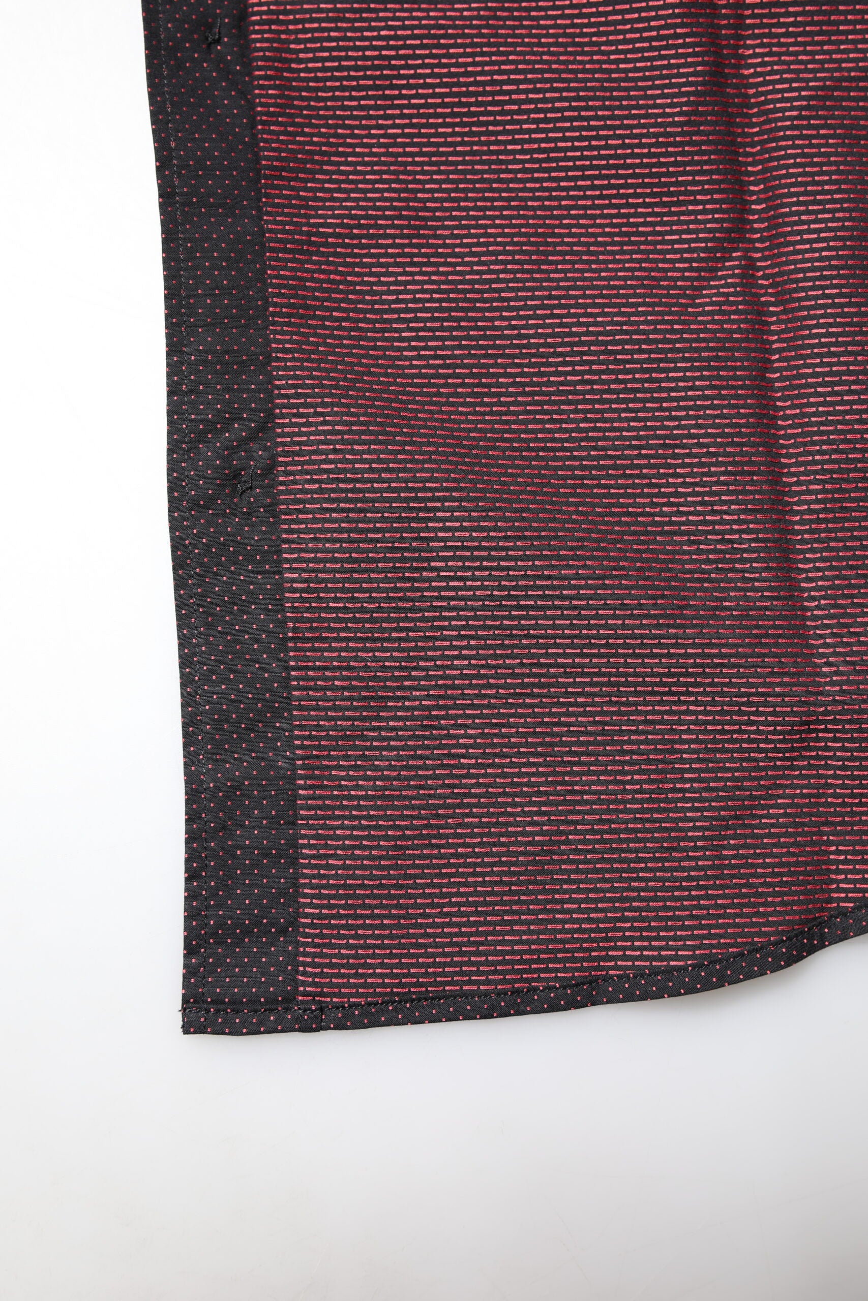 Dolce & Gabbana Maroon Dotted Cotton GOLD Men Dress Shirt