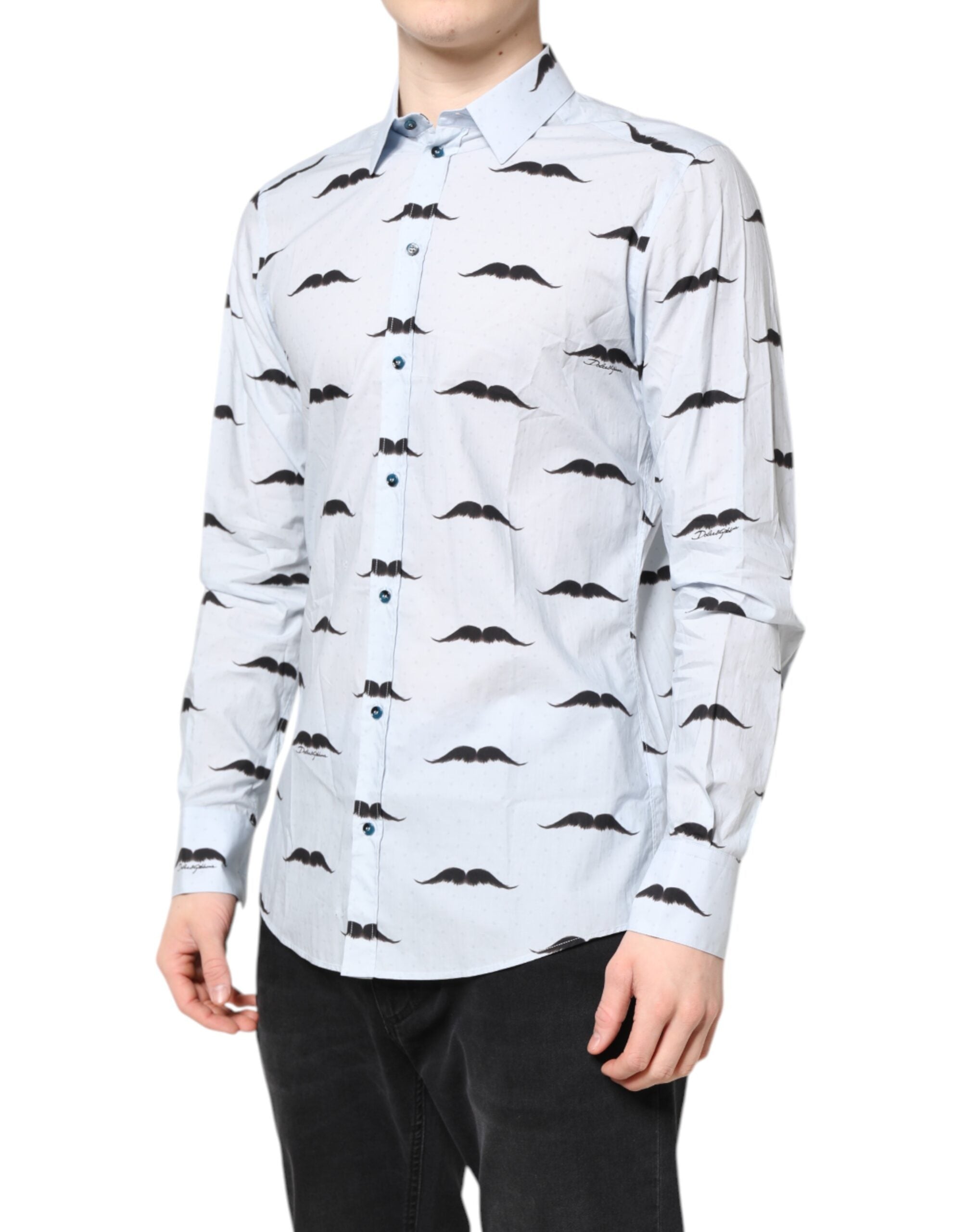 Dolce & Gabbana Light Blue Cotton MARTINI Formal Dress Shirt