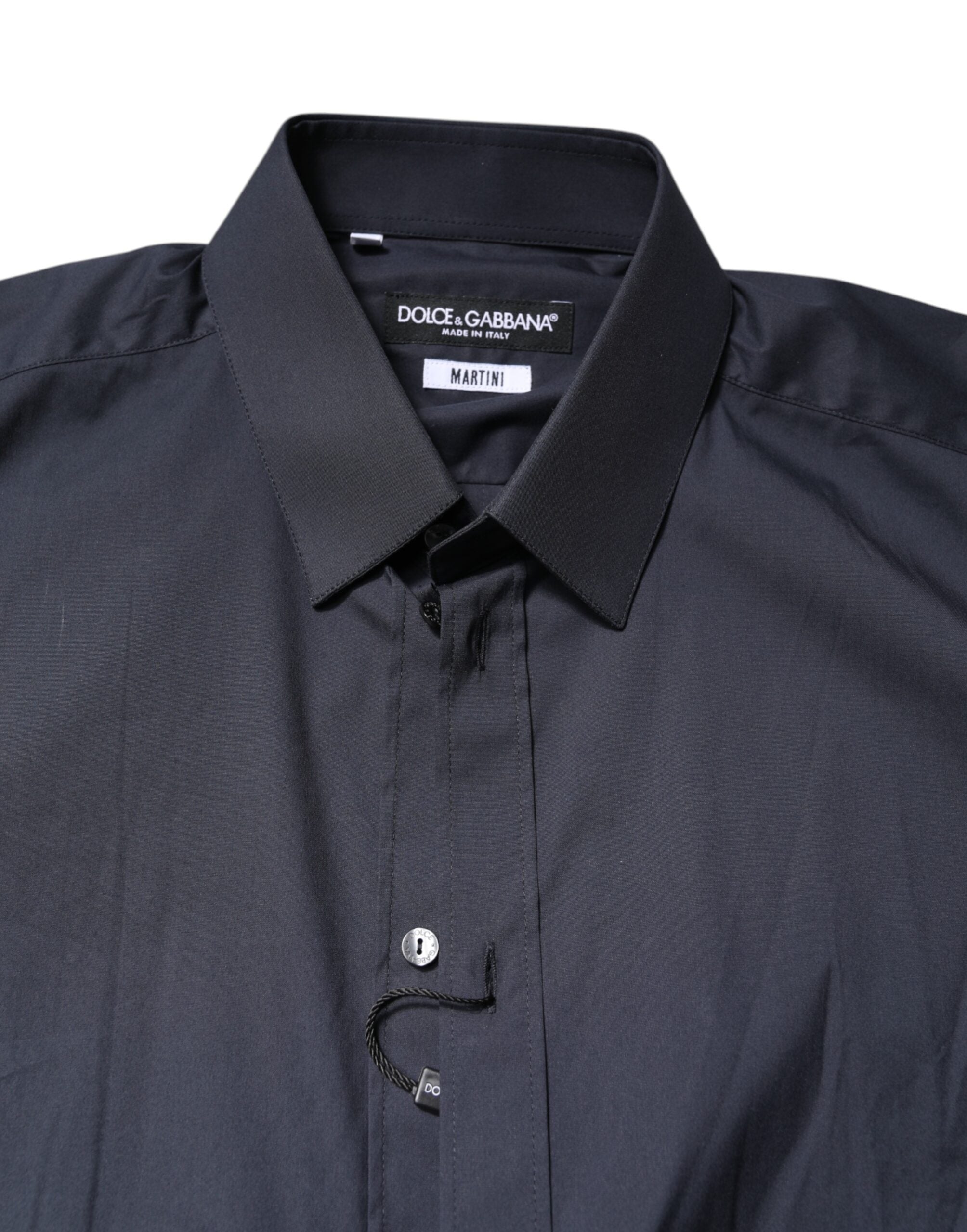 Dolce & Gabbana Dark Blue MARTINI Cotton Dress Formal Shirt