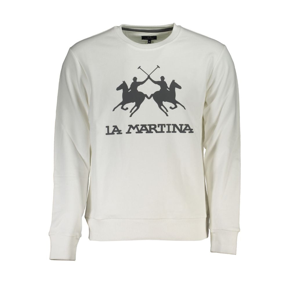 La Martina Weißer Baumwollpullover für Herren