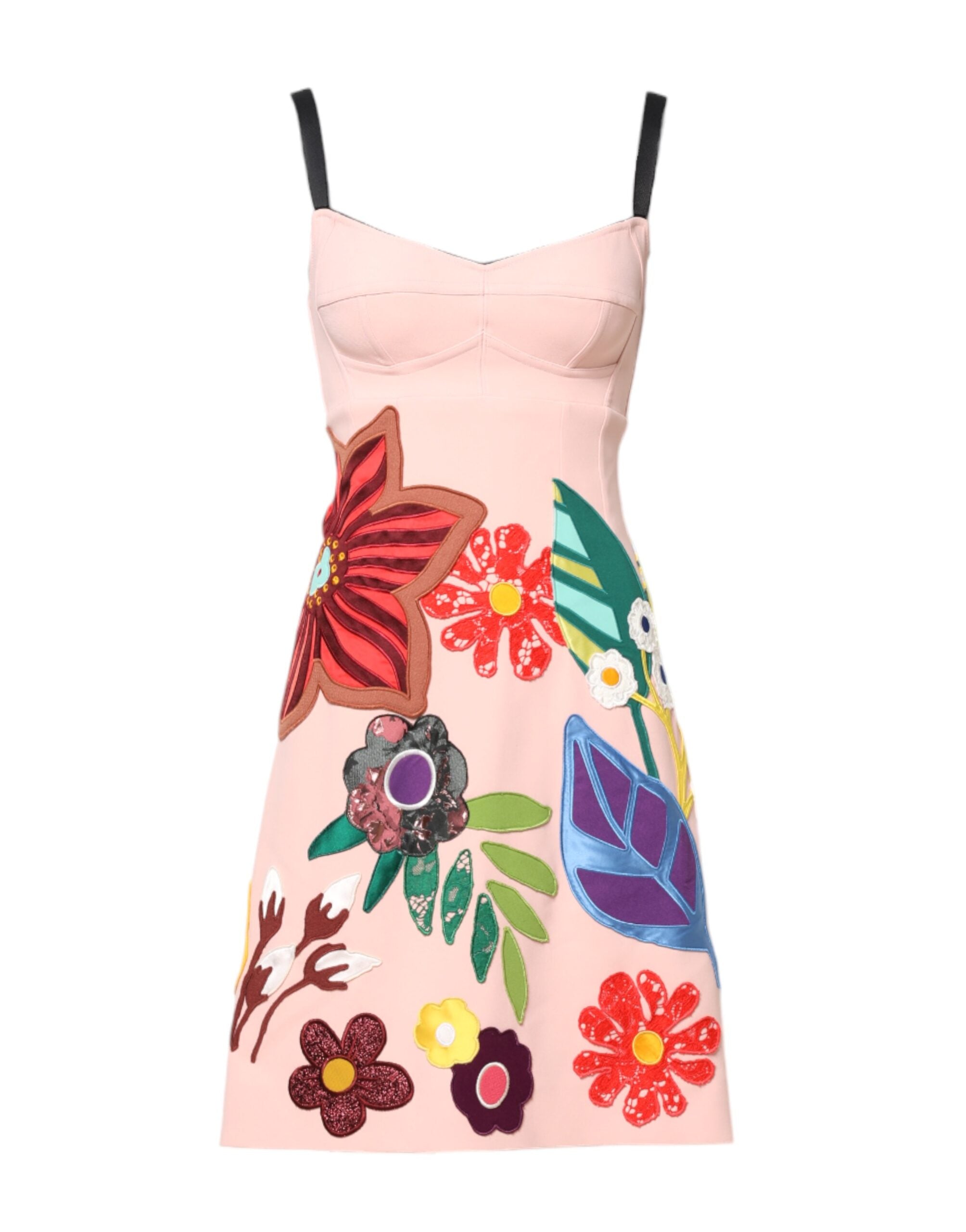 Dolce & Gabbana, Rosa Minikleid mit Spaghettiträgern und Blumenmuster
