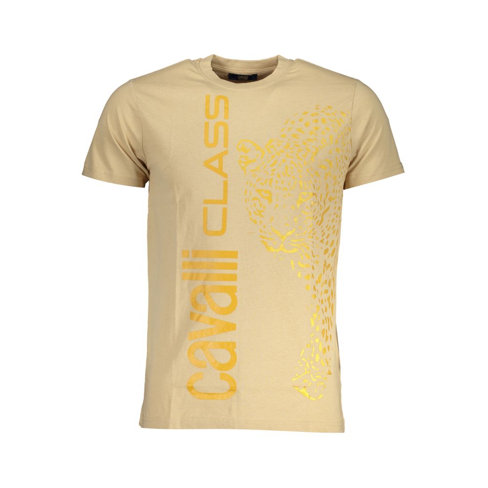 Beiges Baumwoll-T-Shirt der Cavalli Class