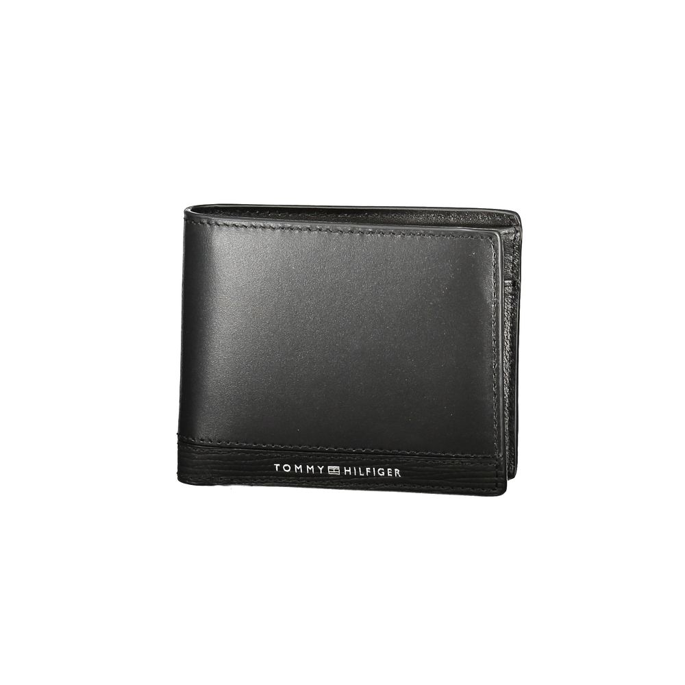 Tommy Hilfiger – Schwarze Lederbrieftasche für Herren