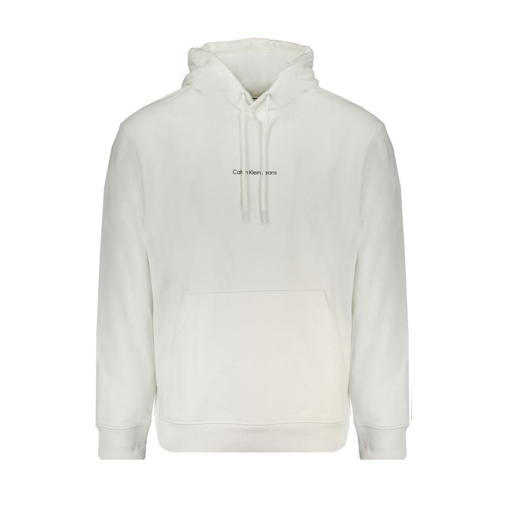 Calvin Klein Weißer Baumwollpullover für Herren mit Kapuze
