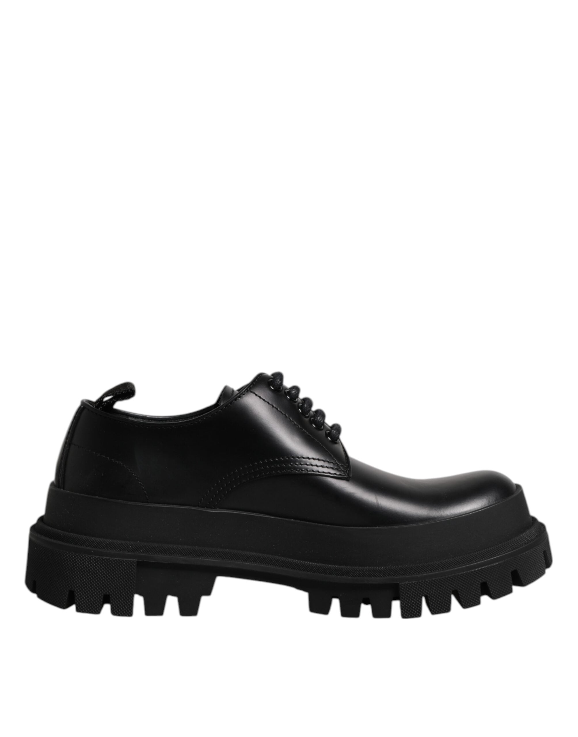 Dolce & Gabbana – Derby-Schnürschuhe aus schwarzem Leder für Herren