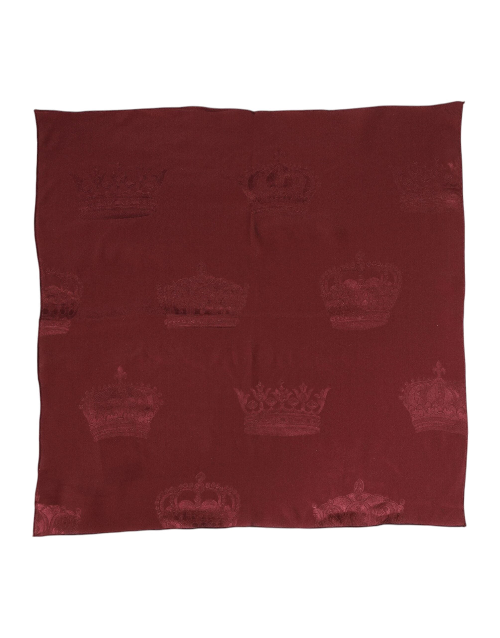 Dolce & Gabbana – Kastanienbrauner Seidenschal mit Kronenmotiv für Herren