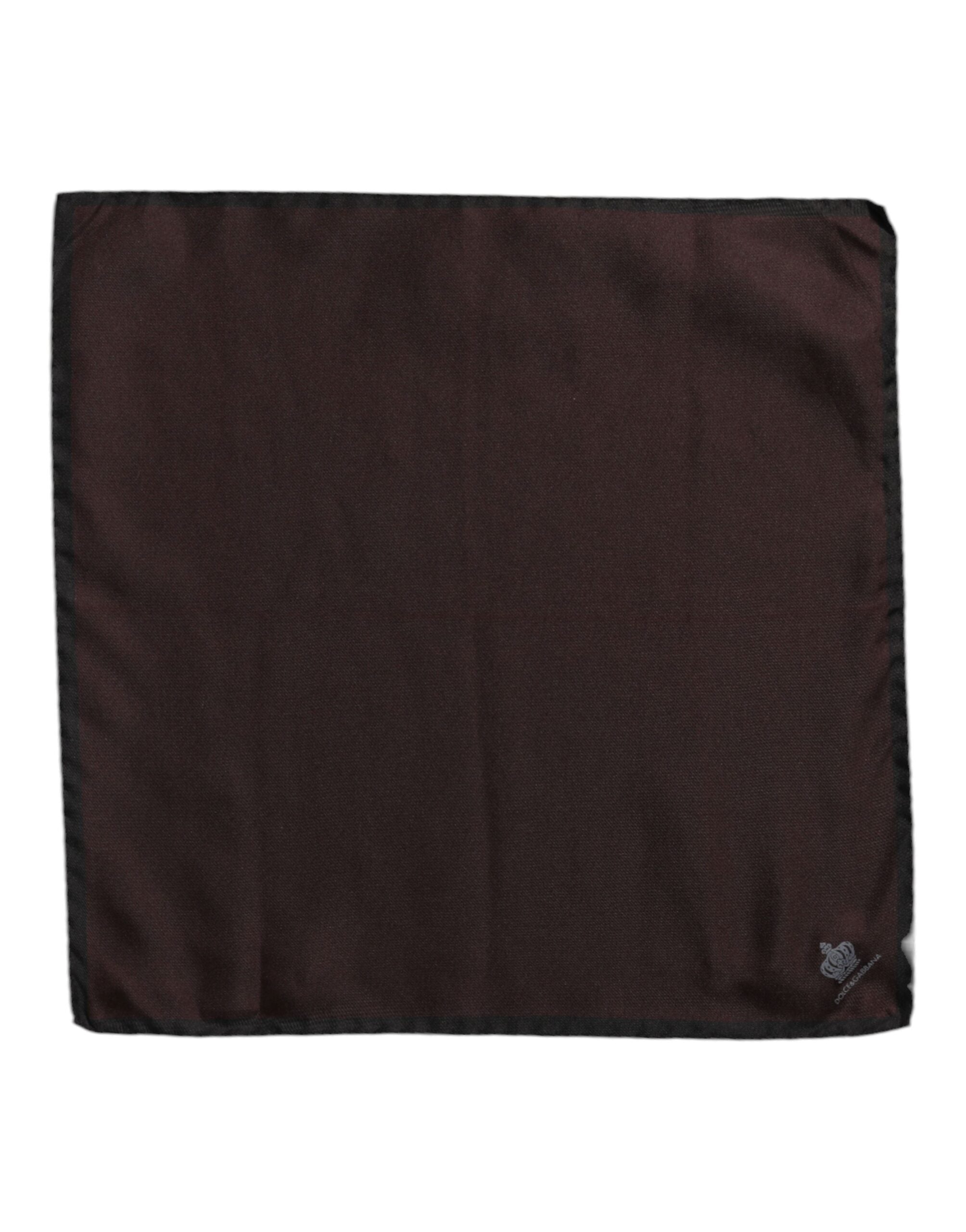 Dolce & Gabbana Brauner quadratischer Foulard aus Seide mit DG Crown-Motiv für Herren