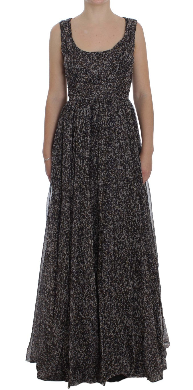 Dolce & Gabbana Glamorous Paillettenbesetztes bodenlanges Seidenkleid