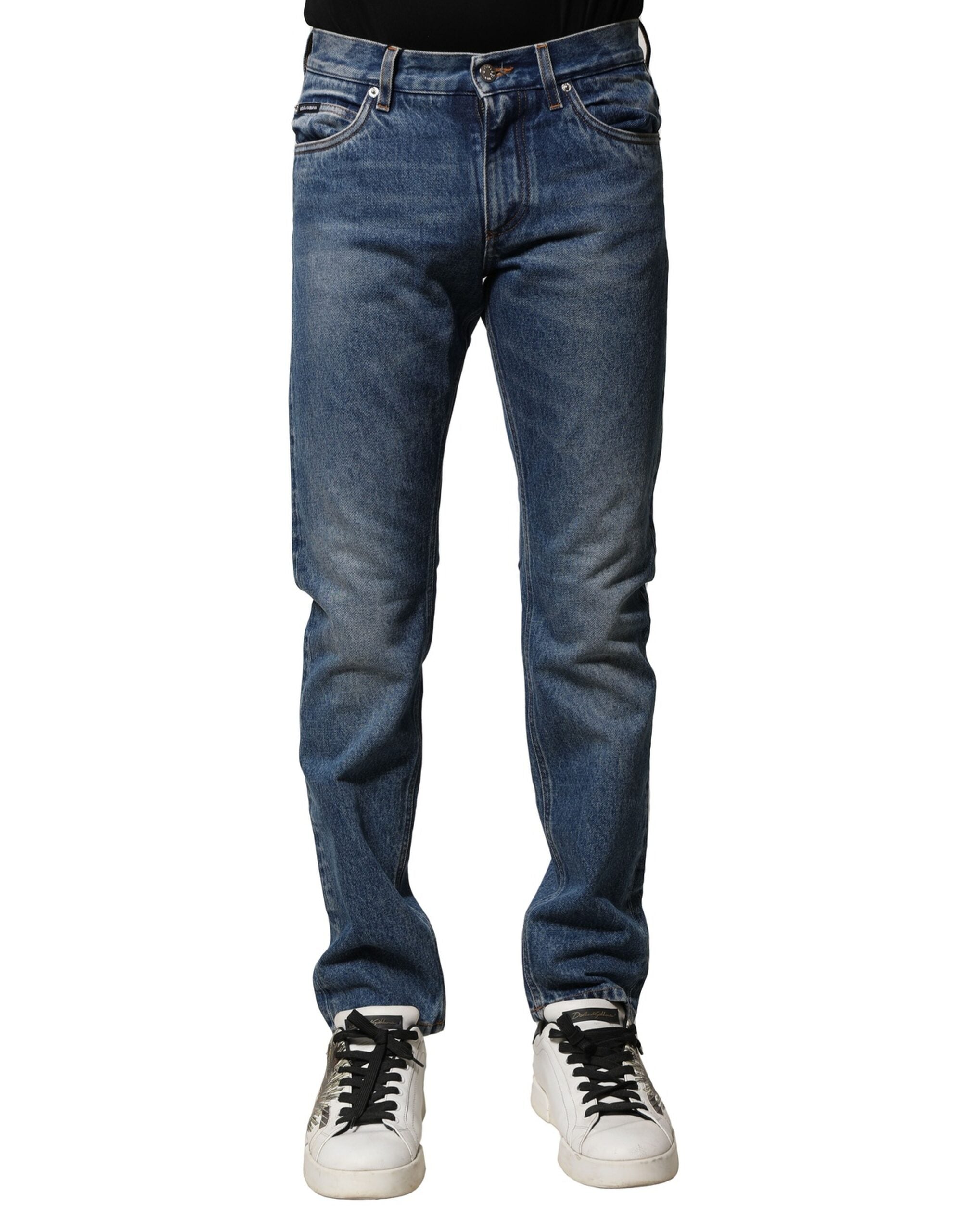 Dolce & Gabbana Herren Jeans in Slim Fit aus Stretch-Baumwolle in Blau