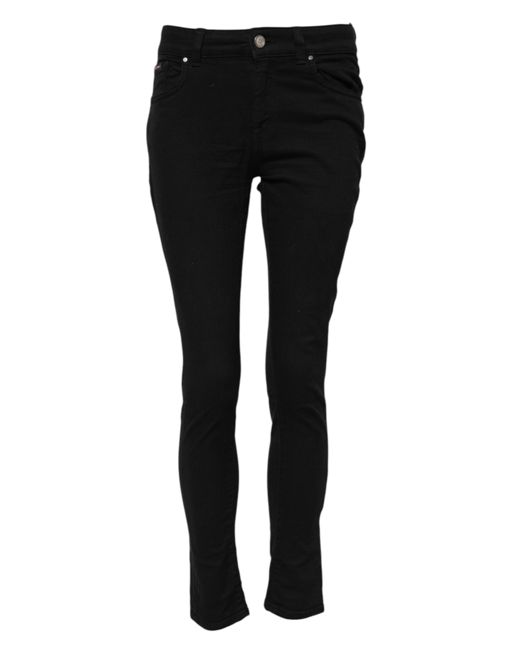 Dolce & Gabbana Black Cotton Skinny Mid Waisted Denim Jeans