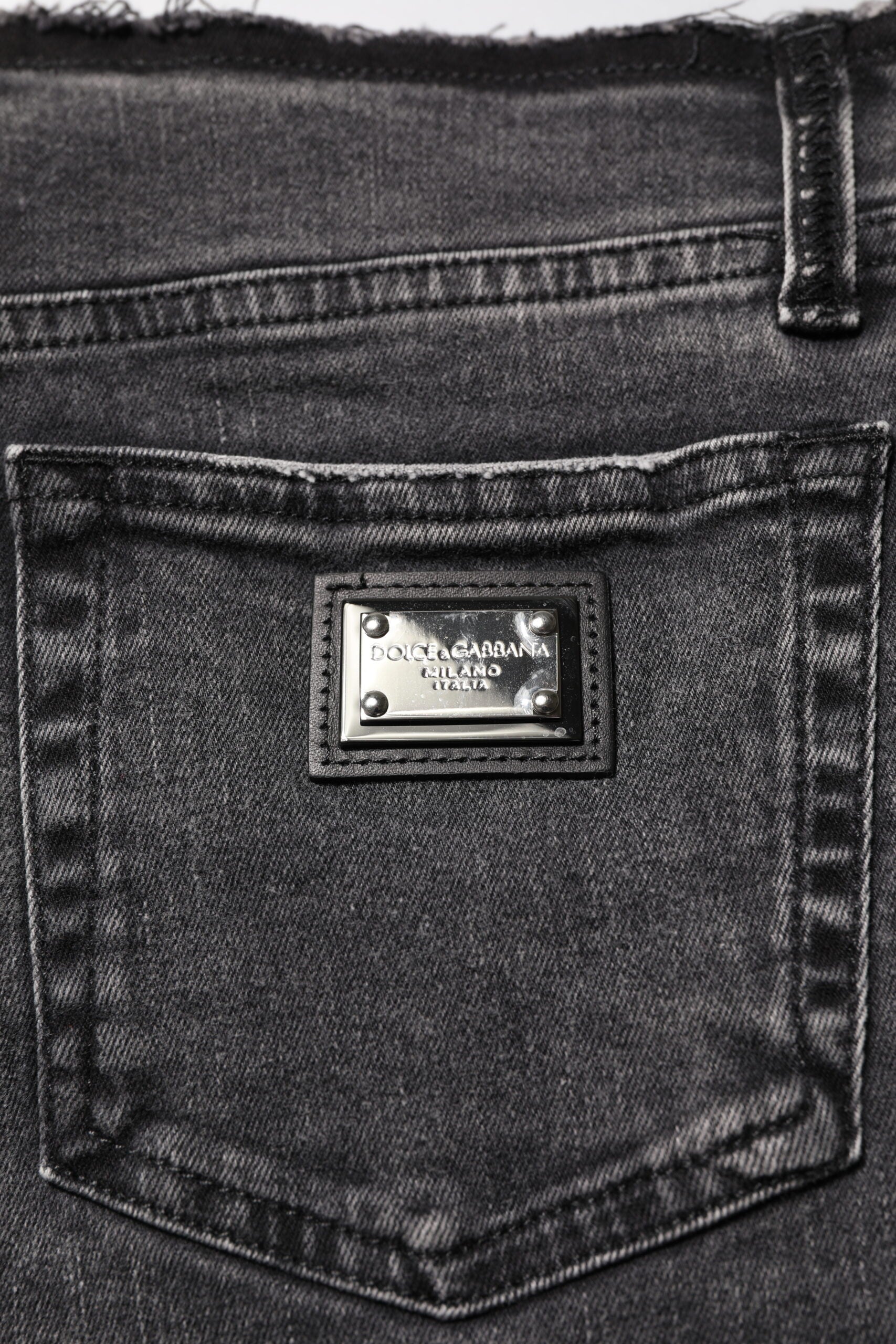 Dolce & Gabbana Gray Skinny Cotton Mid Waisted Denim Jeans