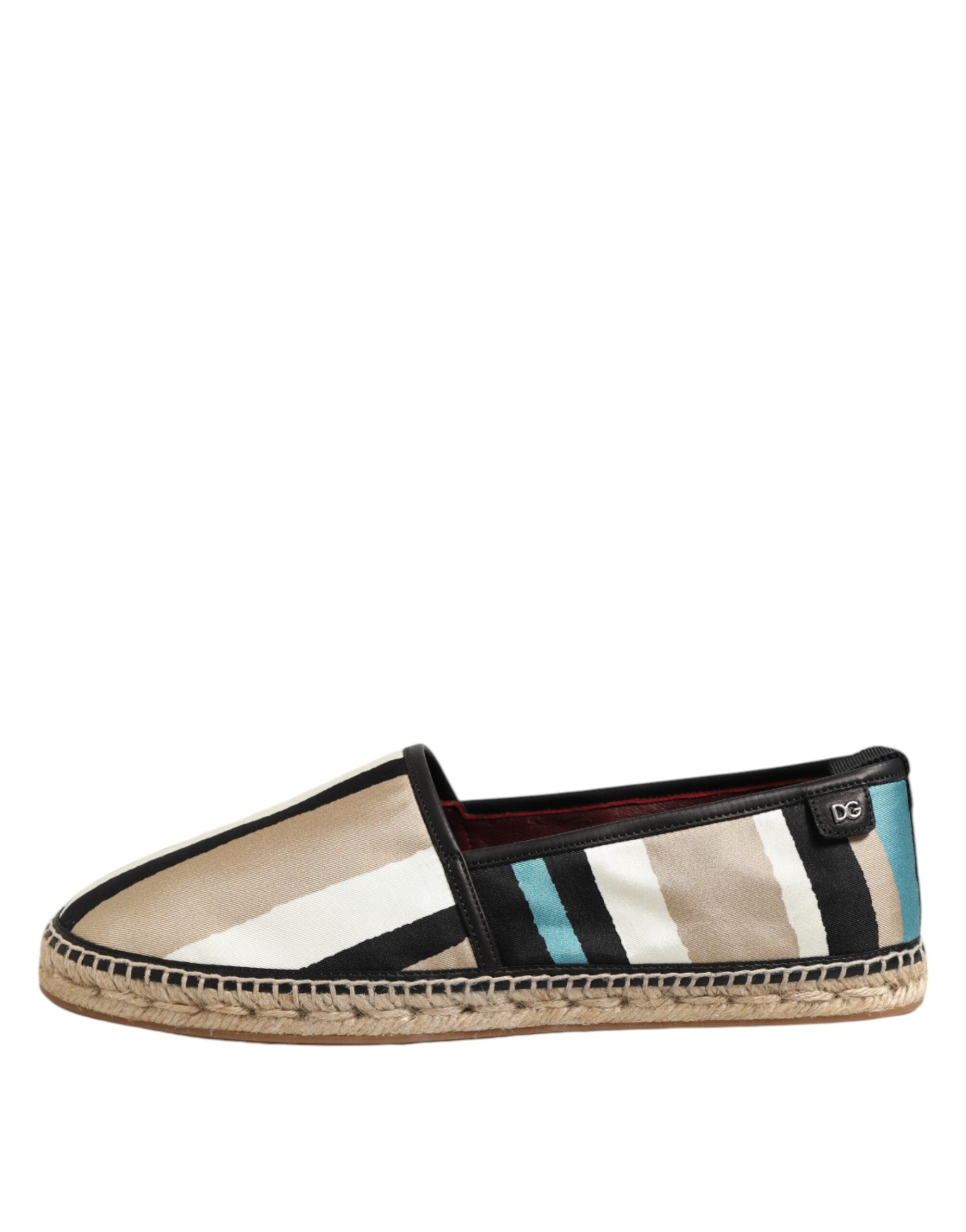 Dolce & Gabbana Multicolor Stripes Canvas Flat Espadrille Shoes