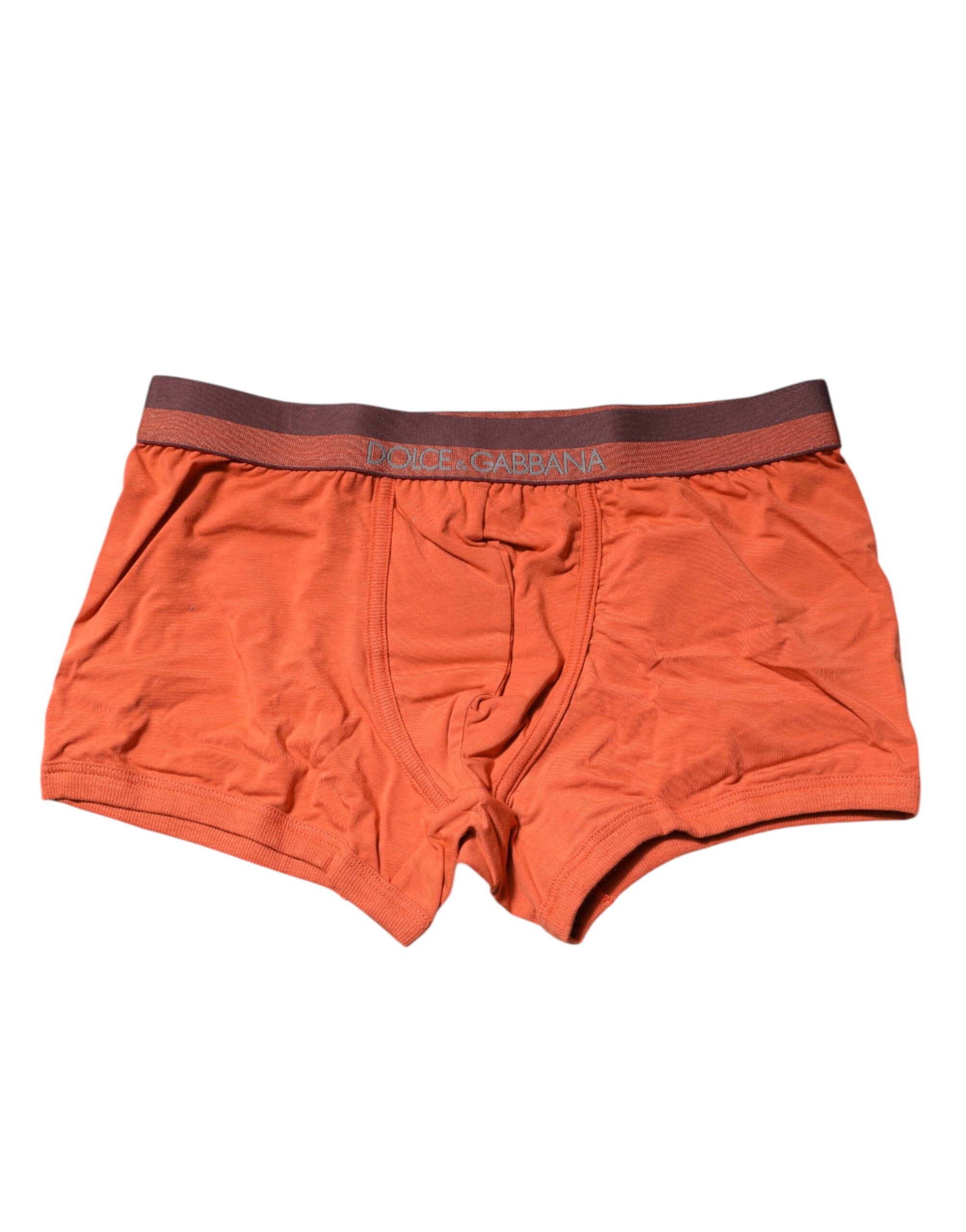 Dolce & Gabbana – Orangefarbene Boxershorts aus Baumwolle in regulärer Passform