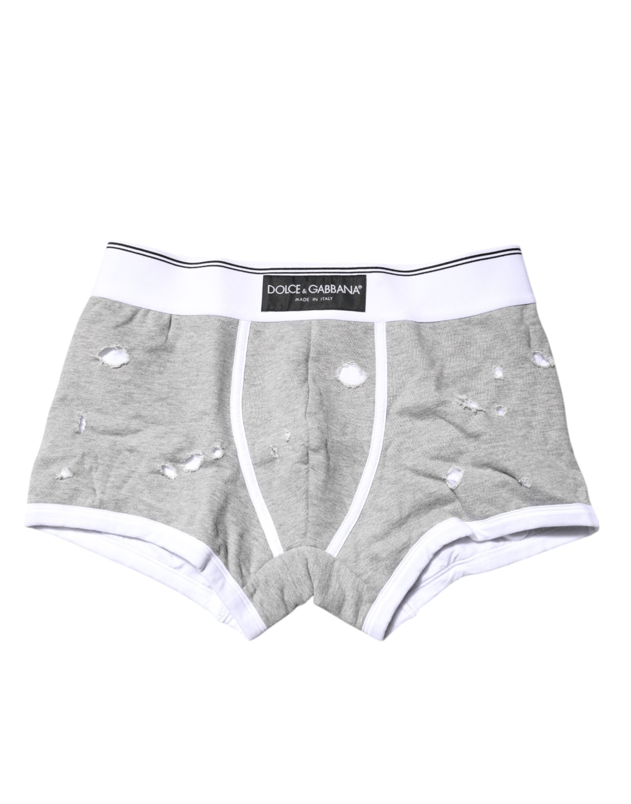 Dolce & Gabbana – Boxershorts aus grauer Stretch-Baumwolle in regulärer Passform