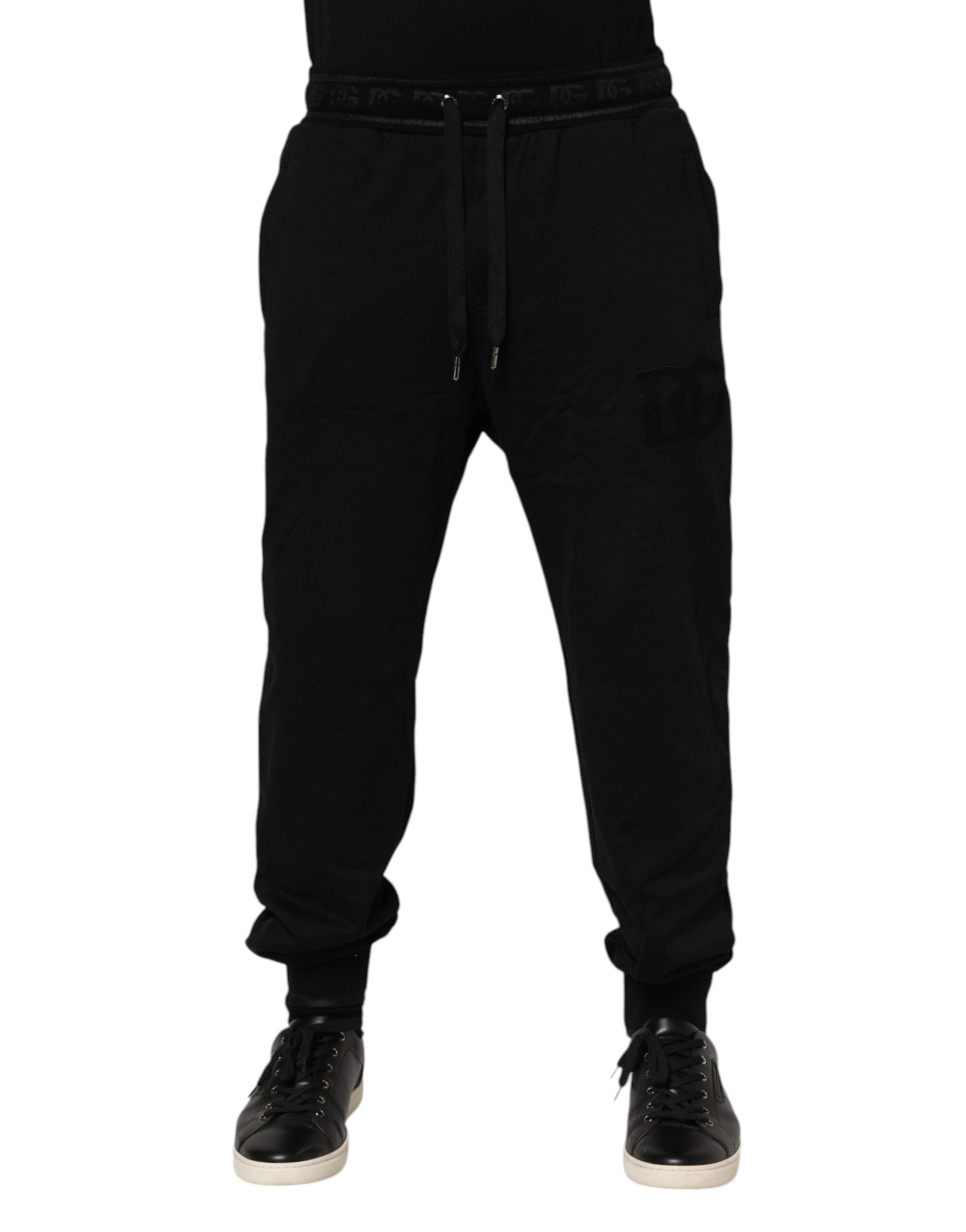 Dolce & Gabbana – Schwarze Jogginghose aus Baumwolle mit Kordelzug