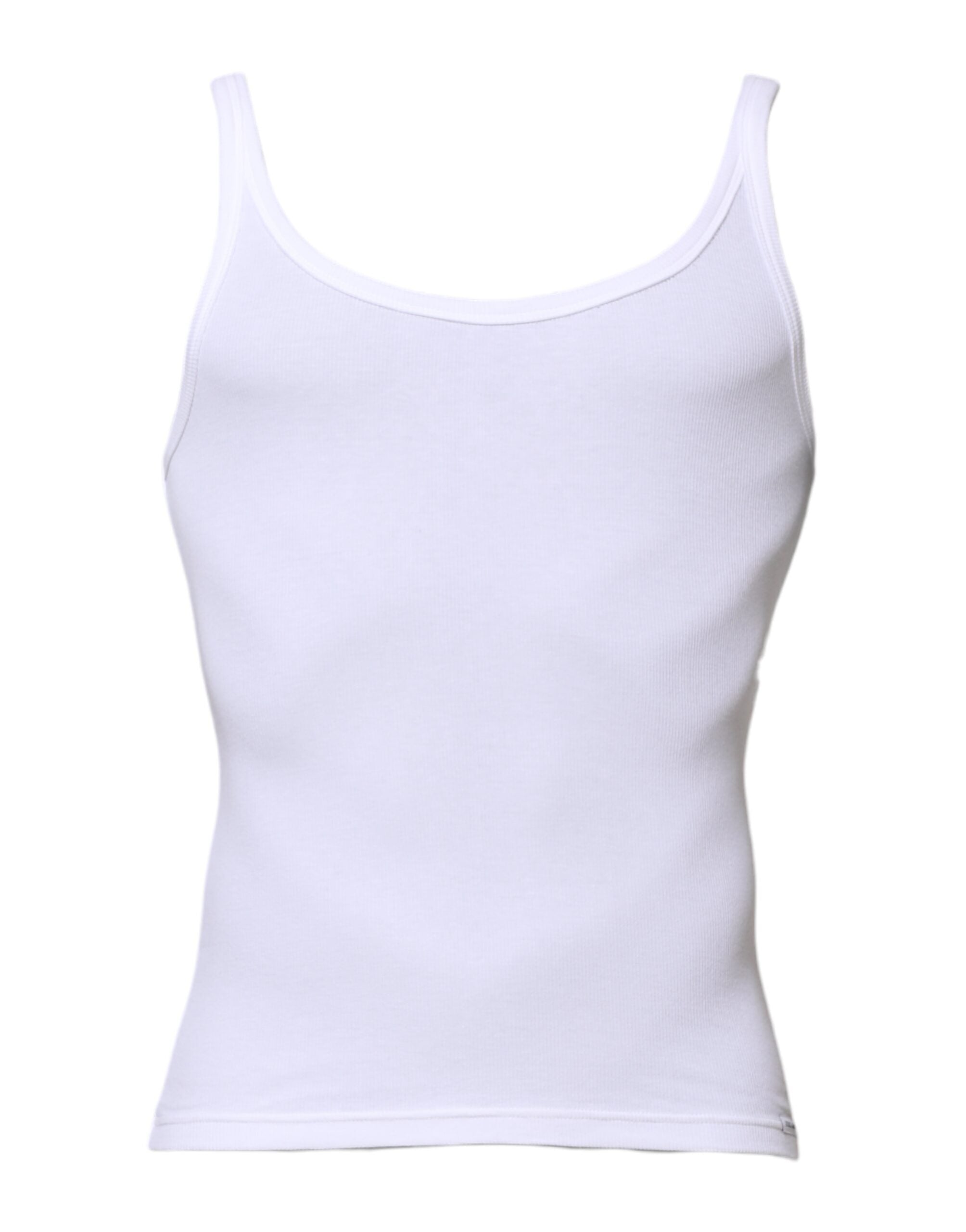 Dolce & Gabbana Weißes ärmelloses Rundhals-Tank-T-Shirt für Herren