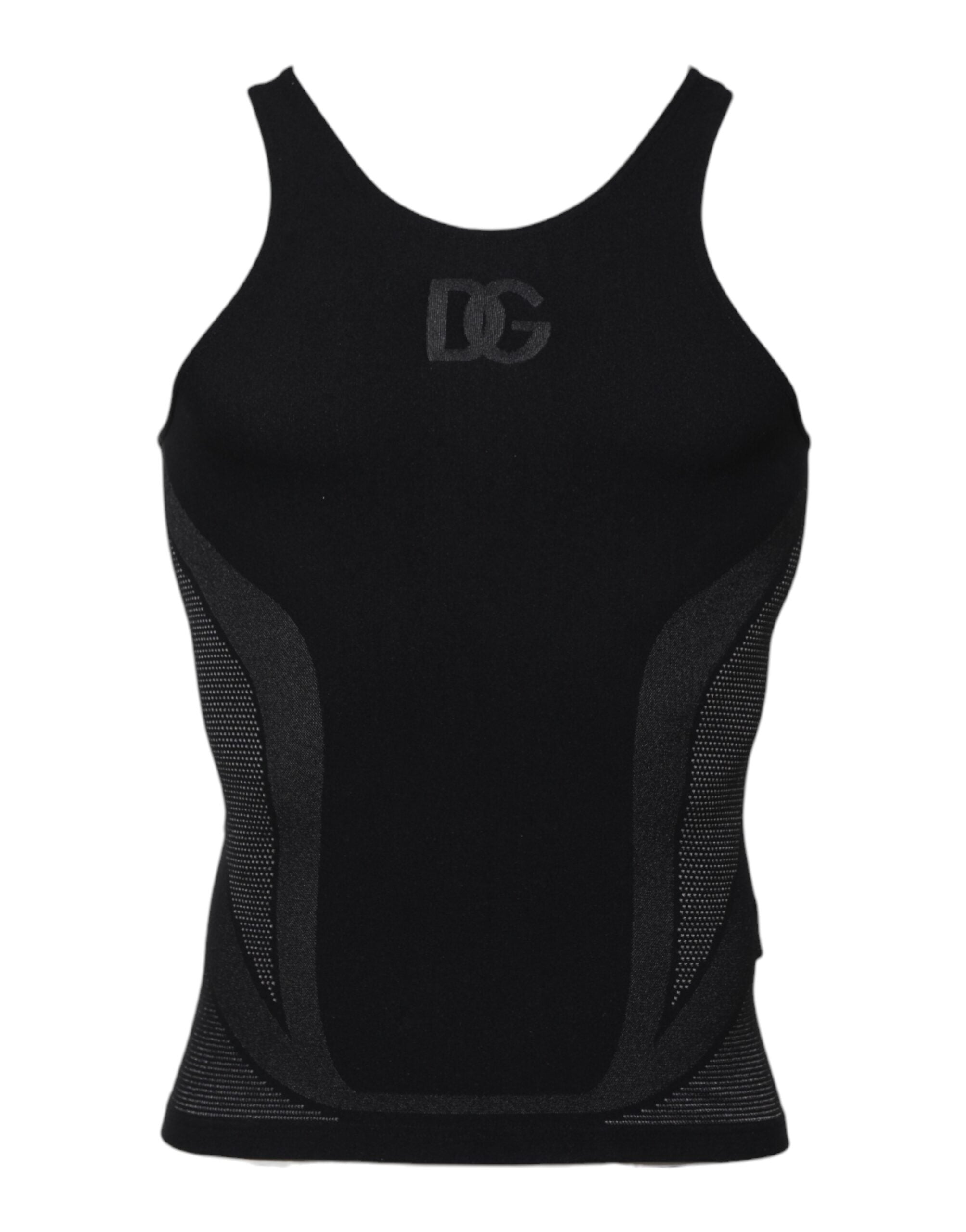 Dolce & Gabbana – Ärmelloses Unterhemd aus Nylon in Schwarz