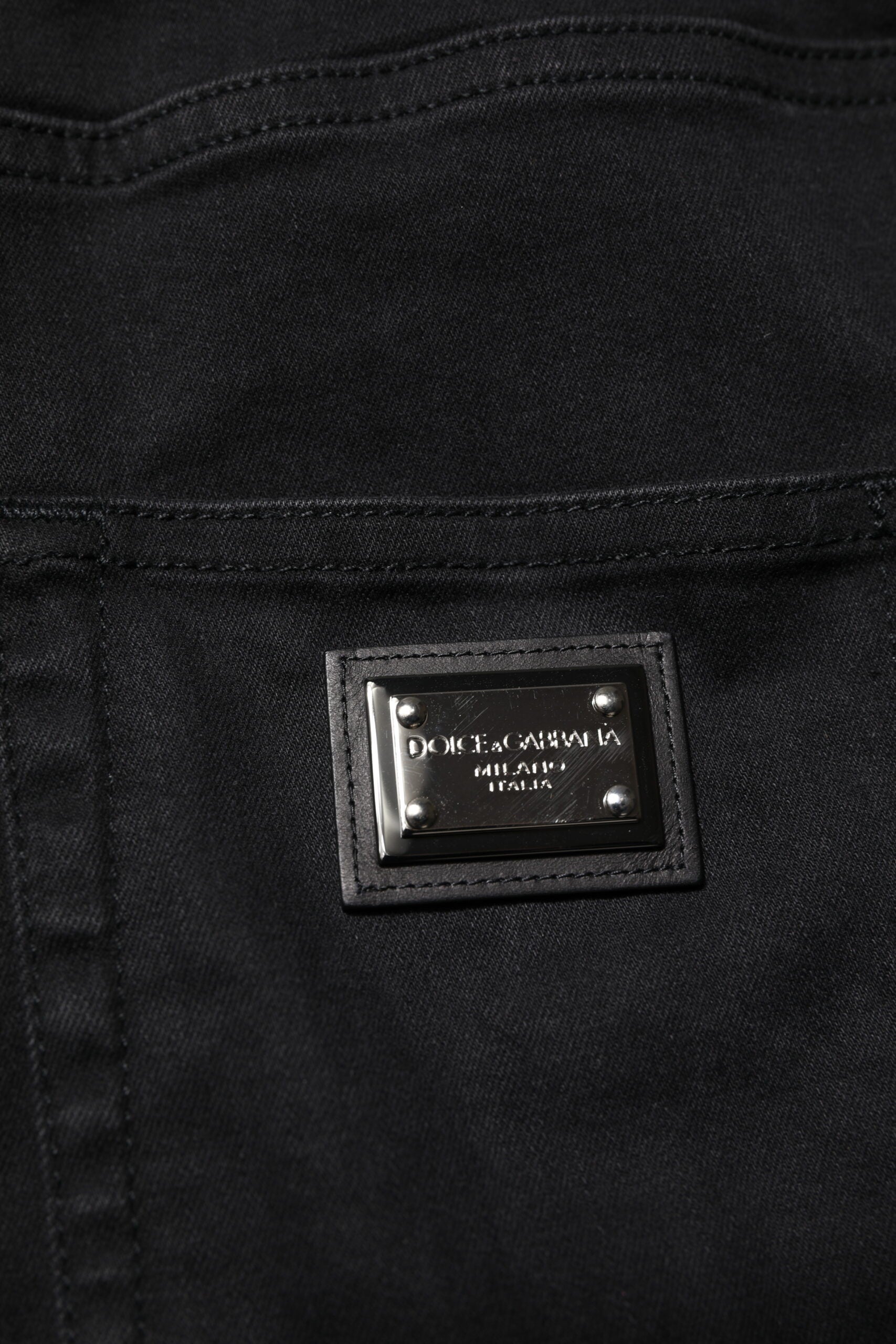 Dolce & Gabbana Black Cotton High Waist Skinny Denim Jeans