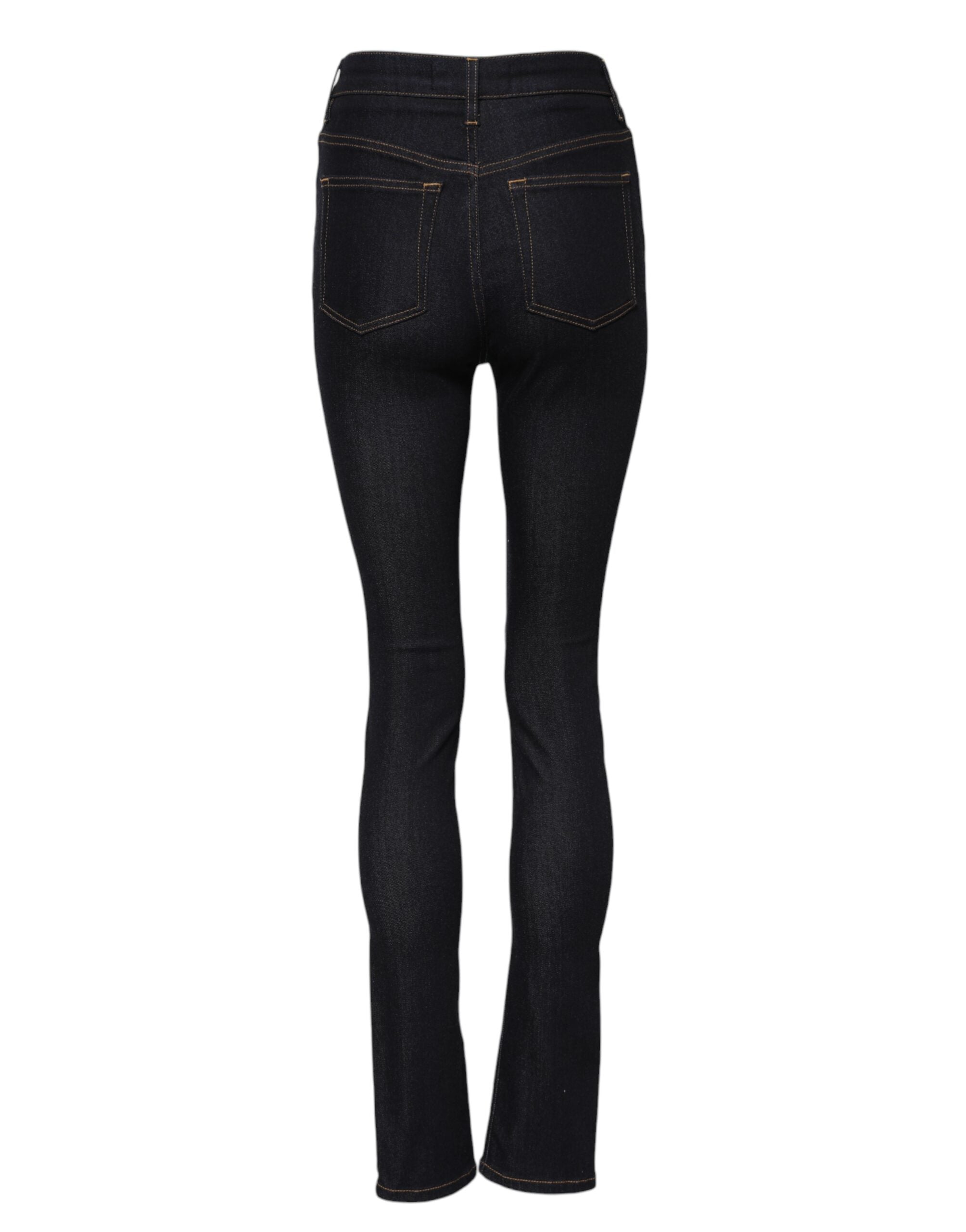 Dolce & Gabbana Blue Cotton High Waist Skinny Denim Jeans