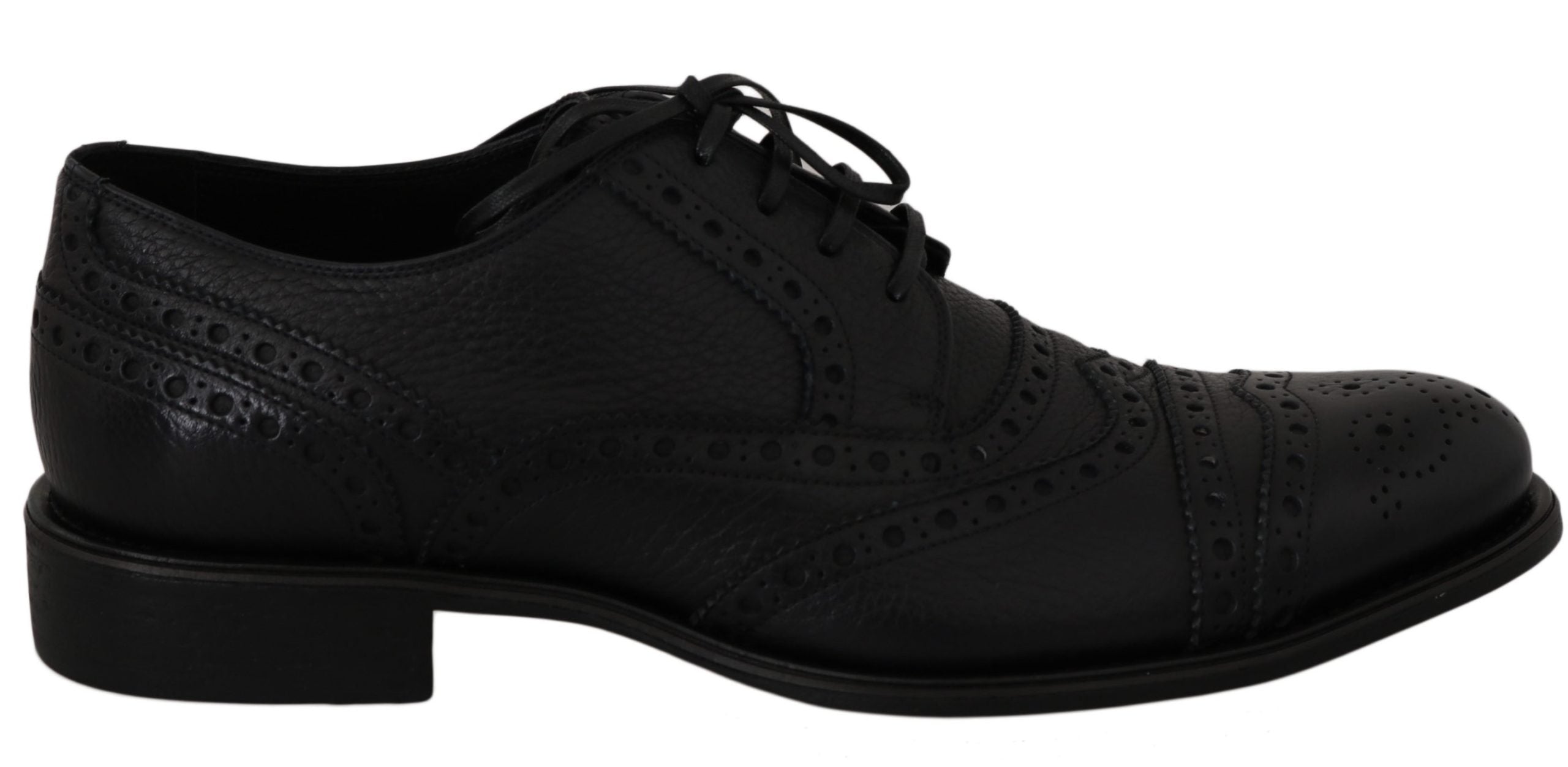 Dolce & Gabbana – Elegante dunkelblaue Derby-Schuhe mit Flügelkappe