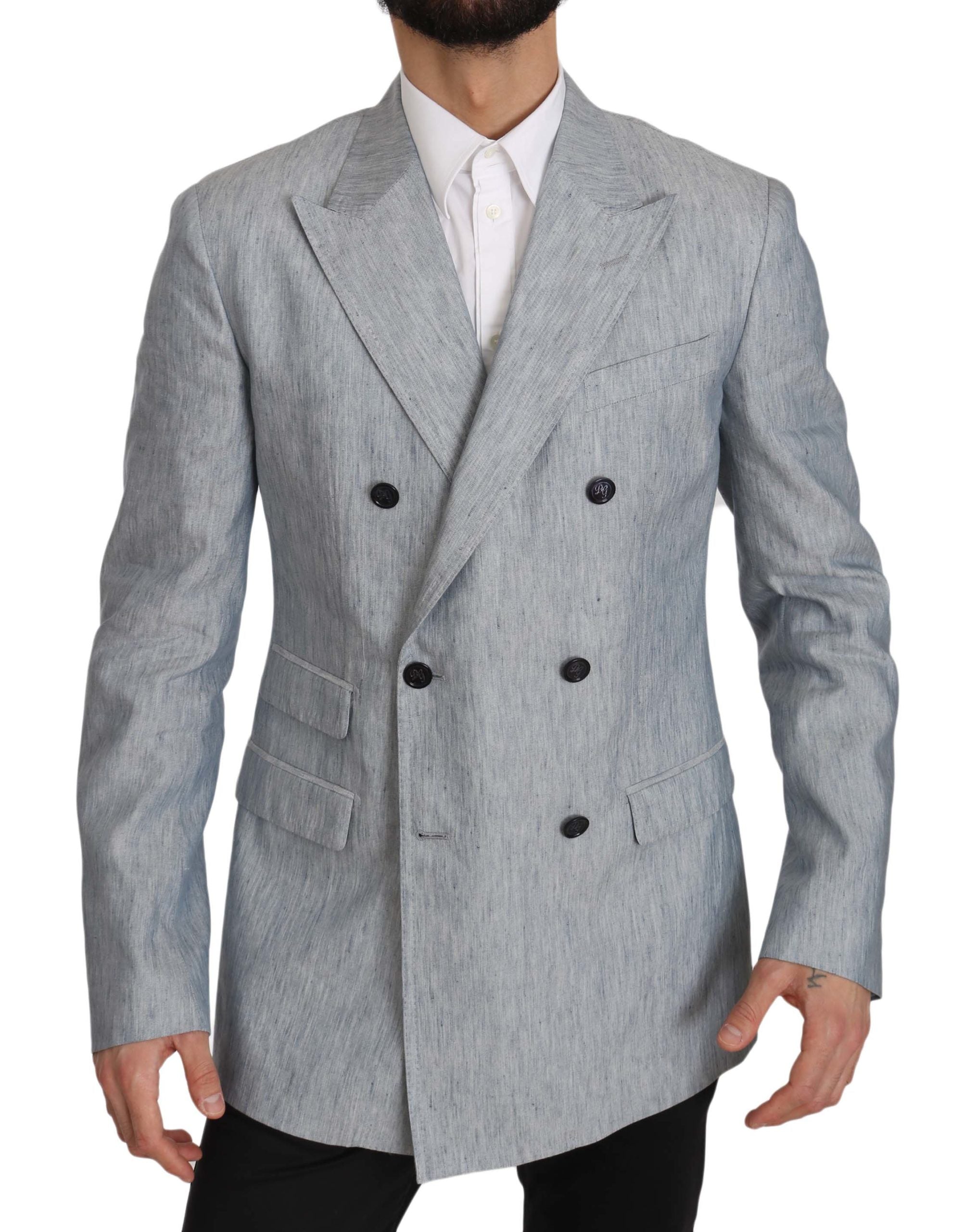 Dolce & Gabbana Eleganter hellblauer Zweireiher-Blazer