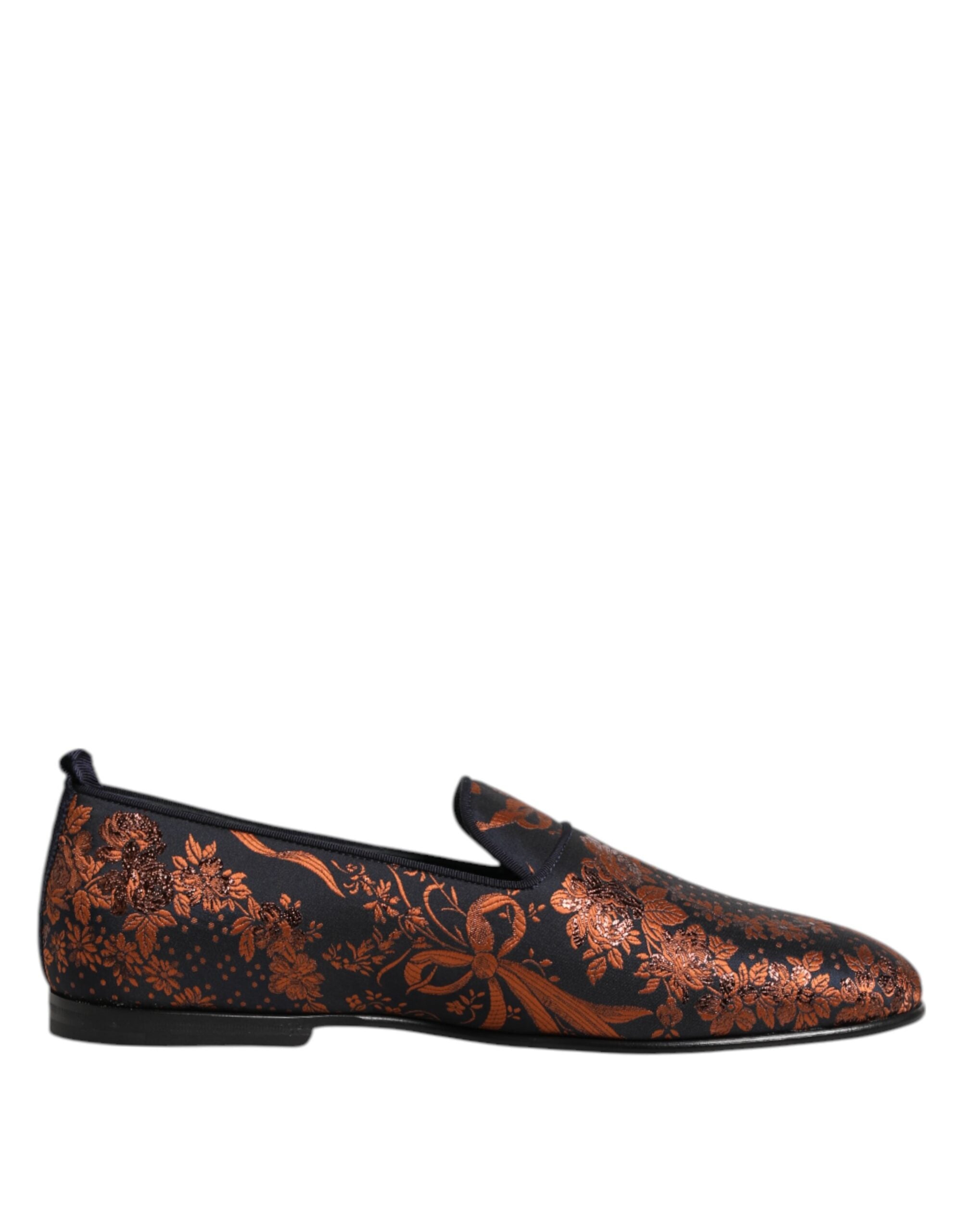Dolce & Gabbana – Slipper aus schwarzem Jacquard-Polyester