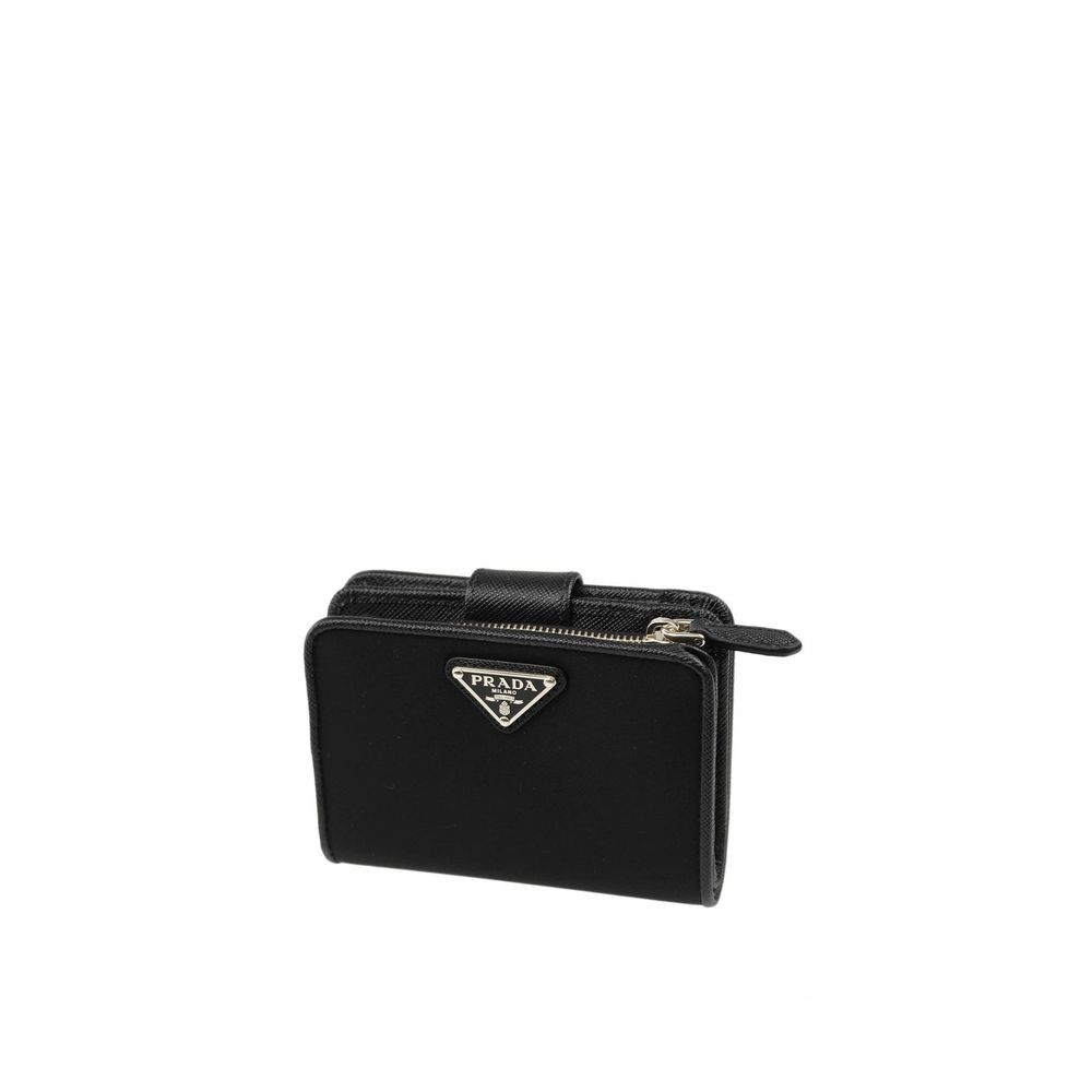 Prada Französische Brieftasche aus Nylon und Leder