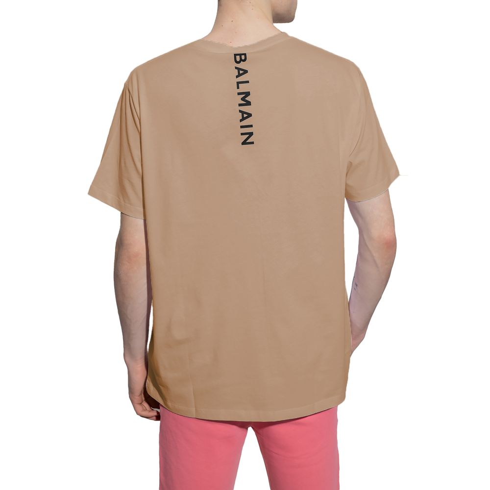 Braunes Baumwoll-T-Shirt von Balmain