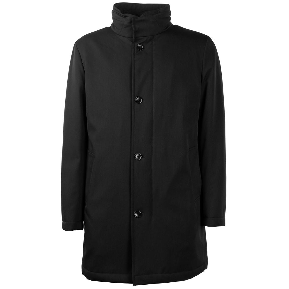 Schwarze Wolljacke für Herren, hergestellt in Italien