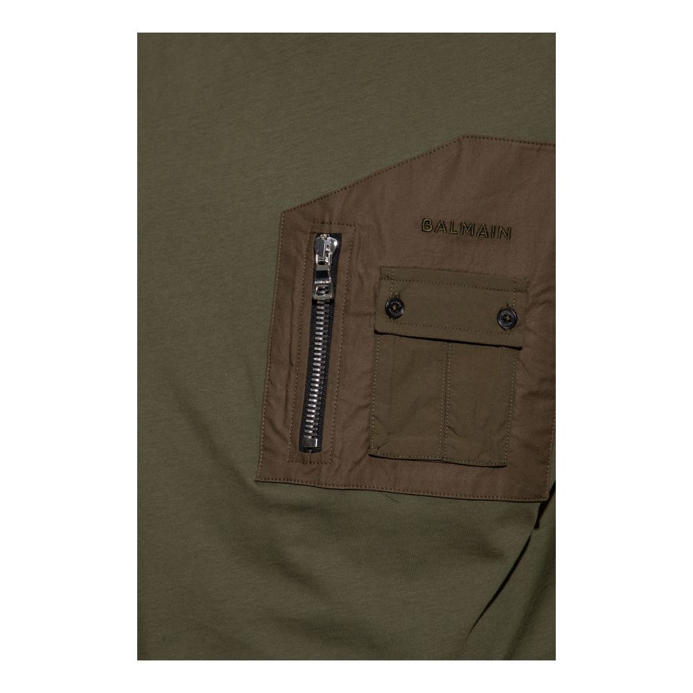 Grünes Baumwoll-T-Shirt von Balmain