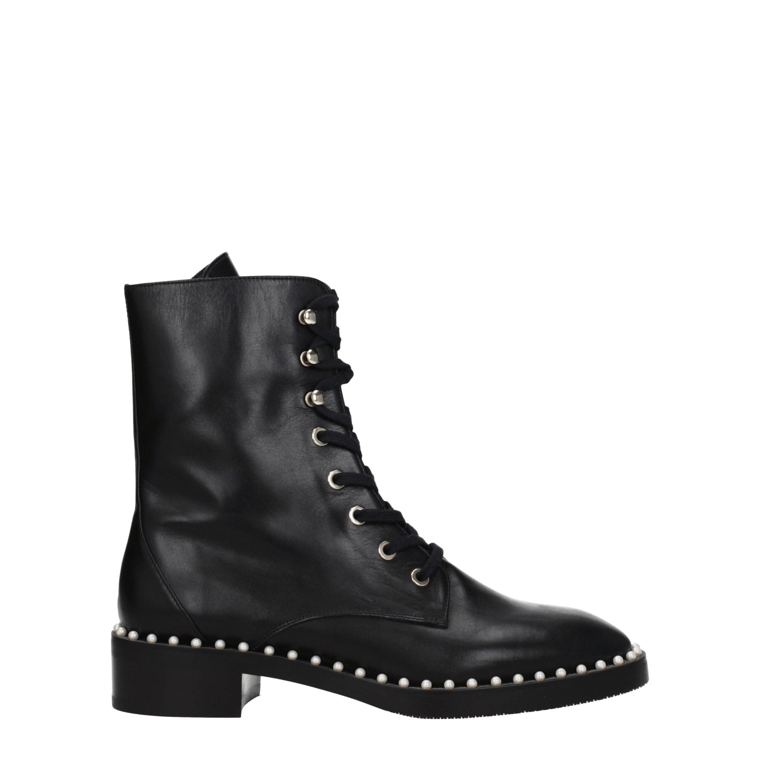 Stuart Weitzman – Schwarze Lederstiefeletten