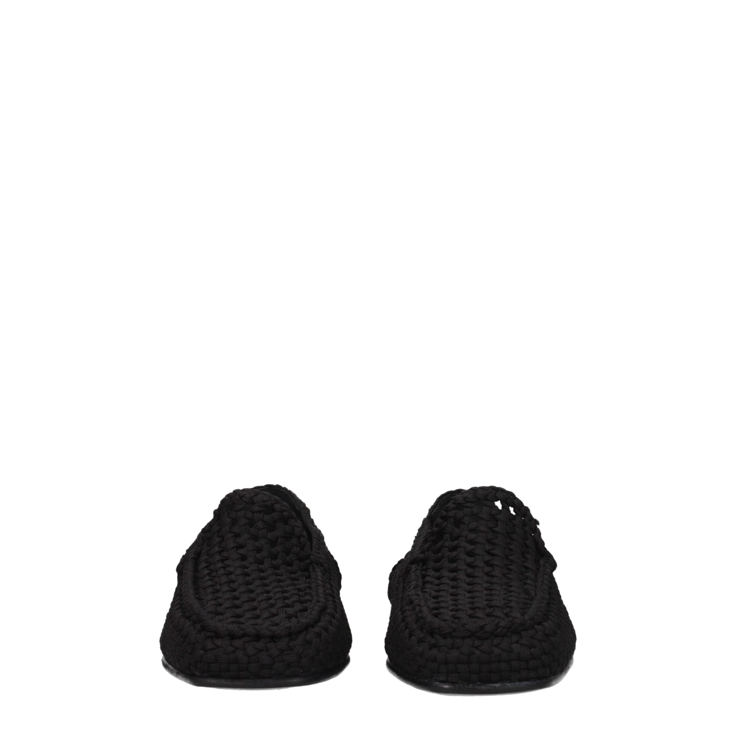 Dolce & Gabbana Black Fabric Slip-On Loafers