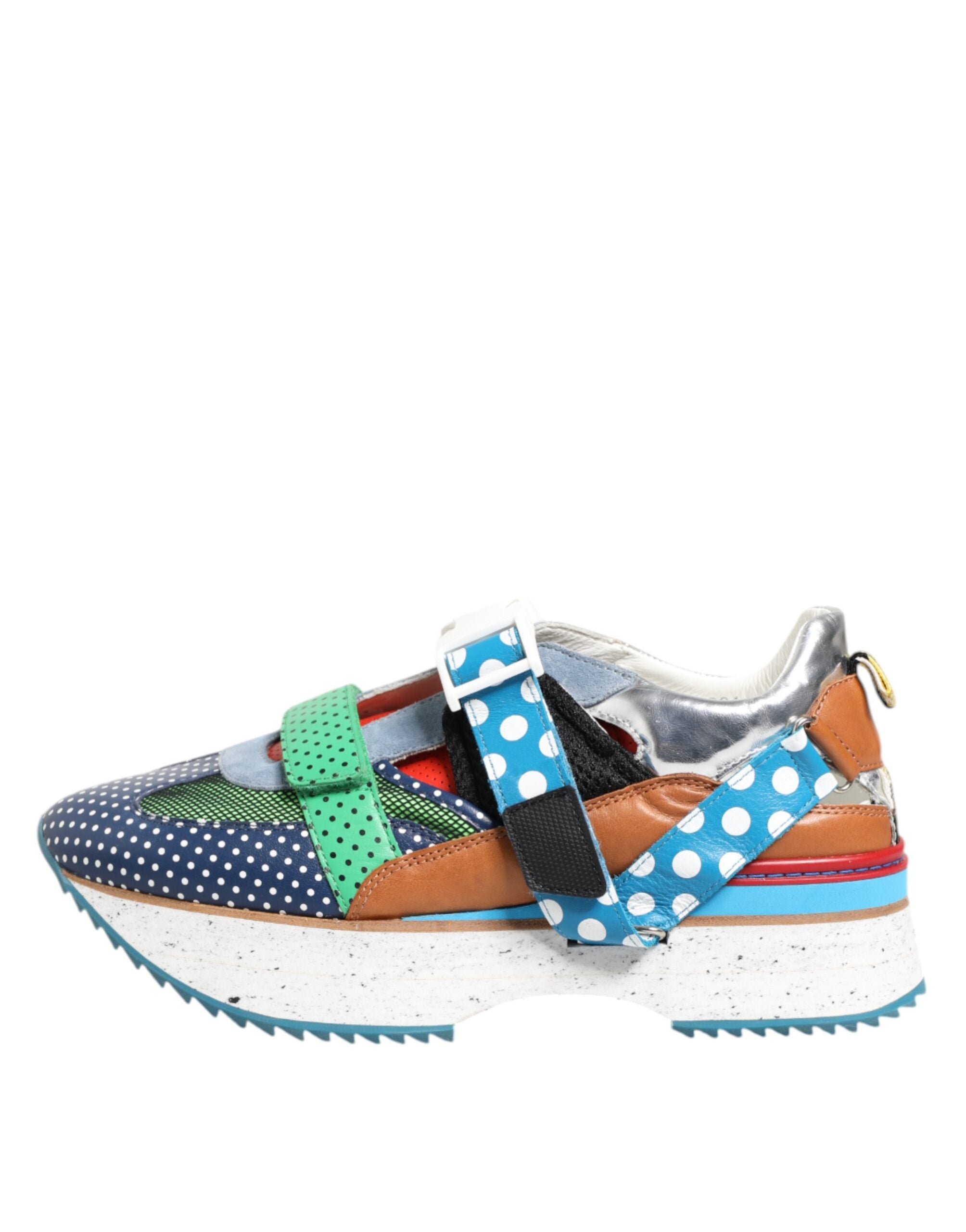 Dolce & Gabbana Multicolor Leather Low Top Sneakers Shoes