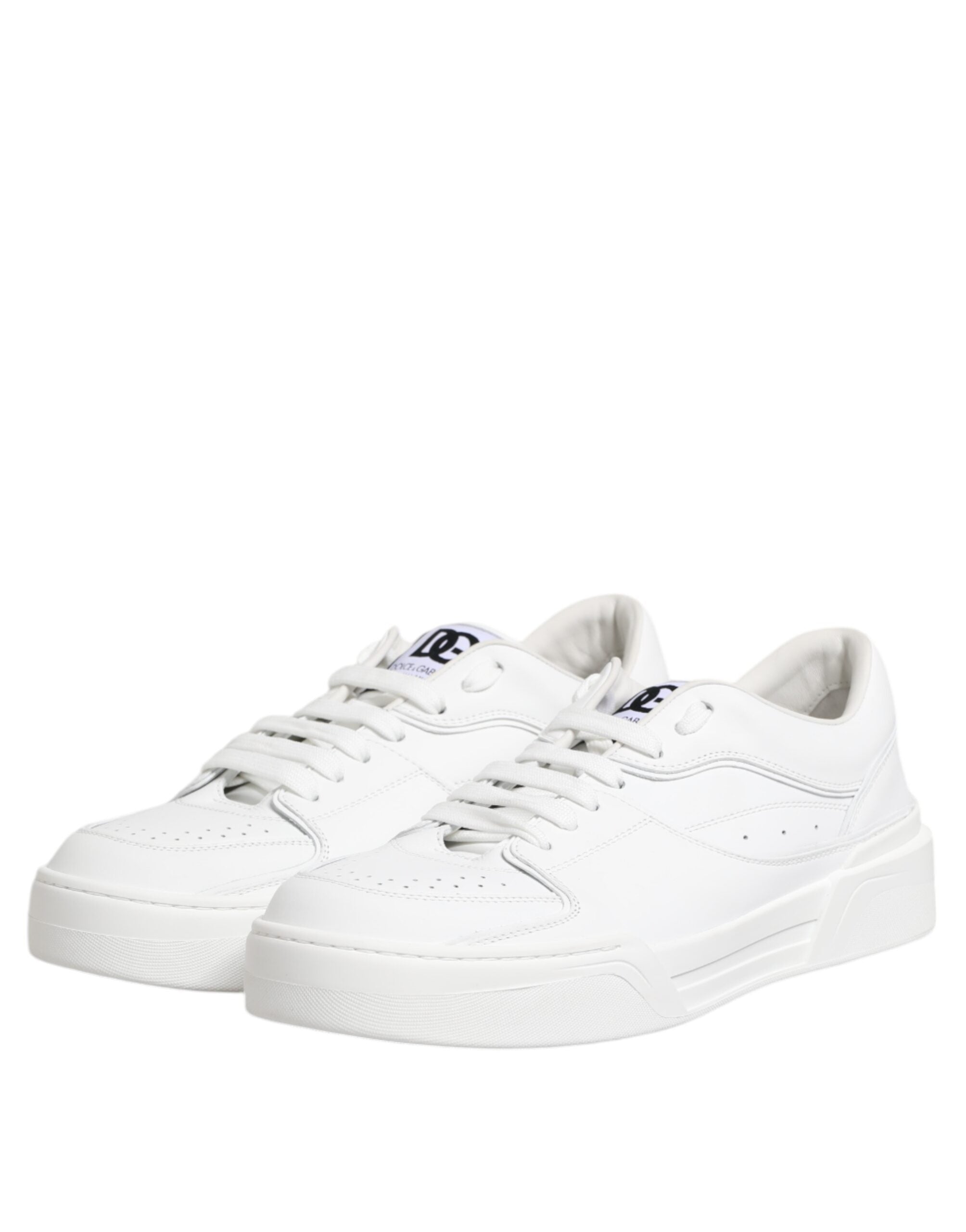 Dolce & Gabbana White Miami Leather Low Top Sneakers Shoes