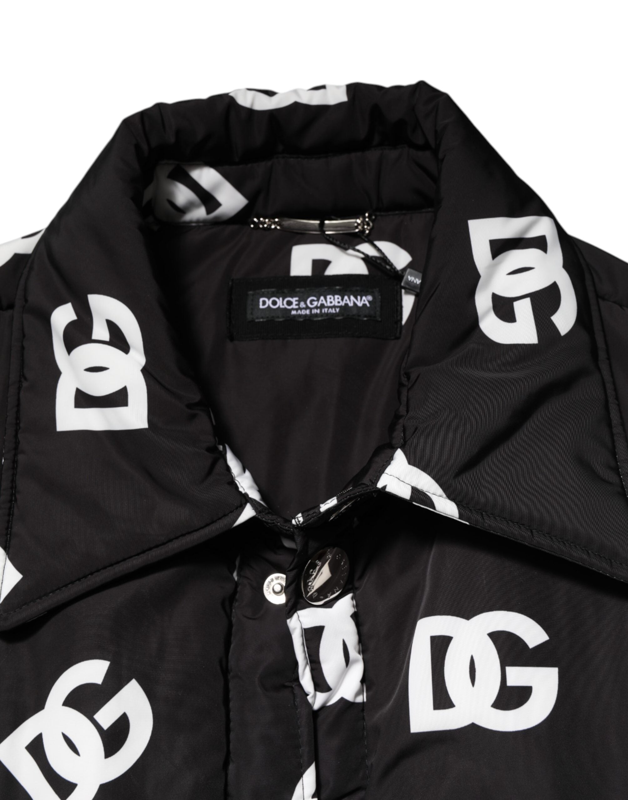 Dolce & Gabbana Black DG Monogram Nylon Windbreaker Jacket
