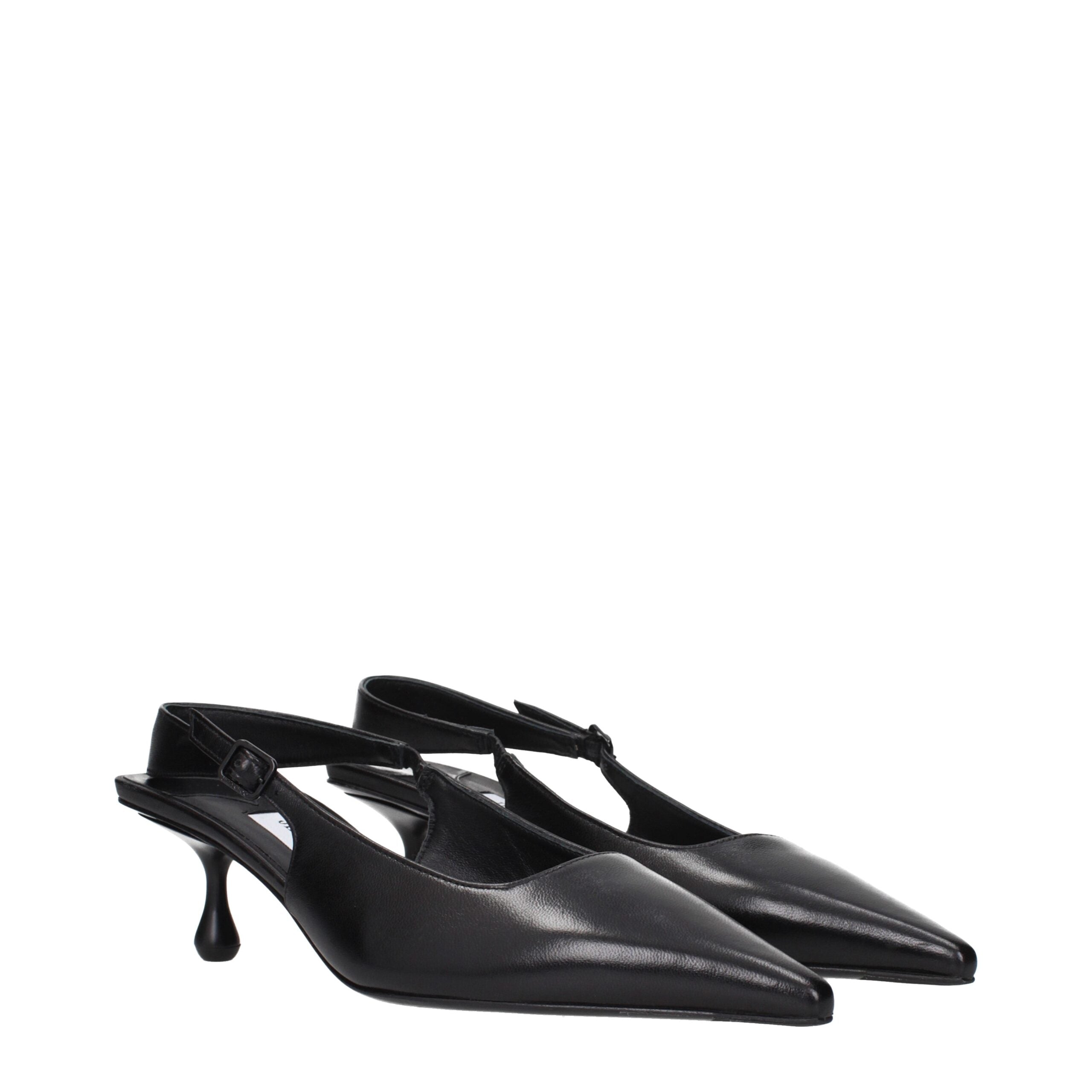 Jimmy Choo Black Leather Flat Sandals